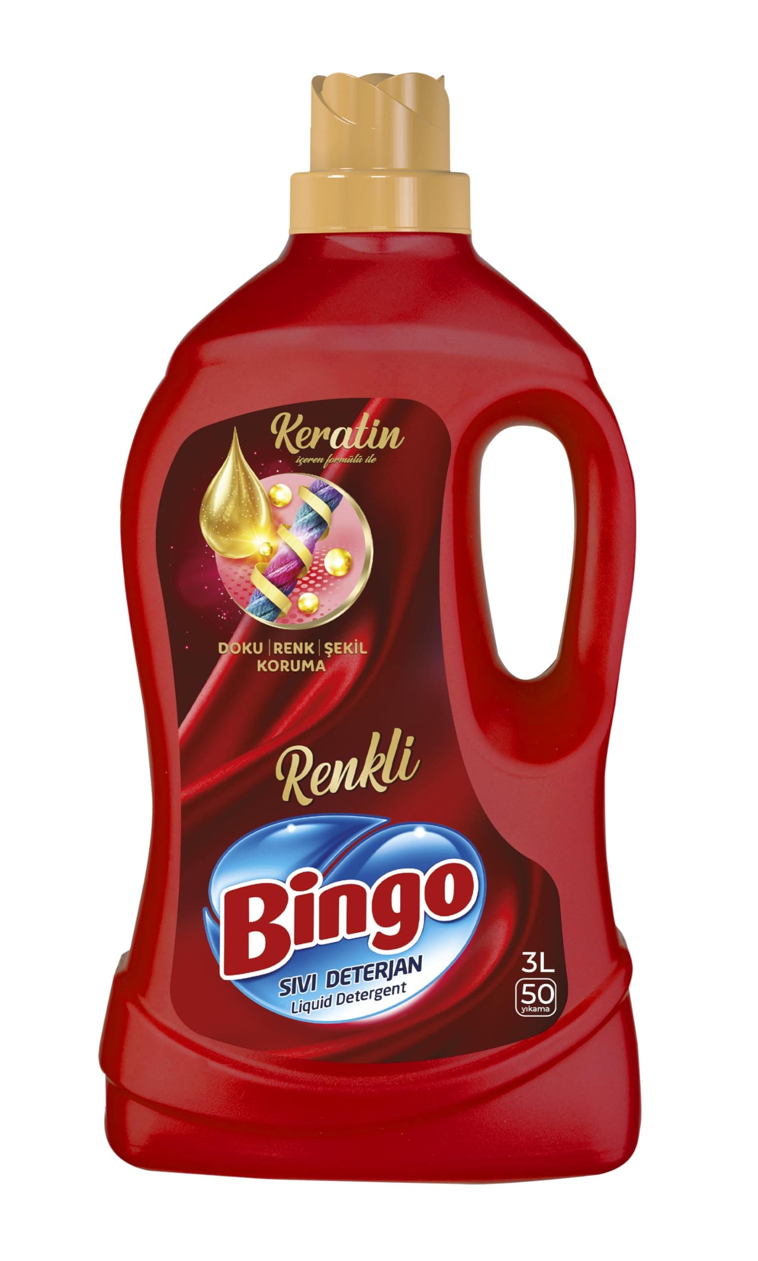 Bingo Sıvı Çamaşır Deterjan Bakım Renkli 50 Yıkama, 3000 ml