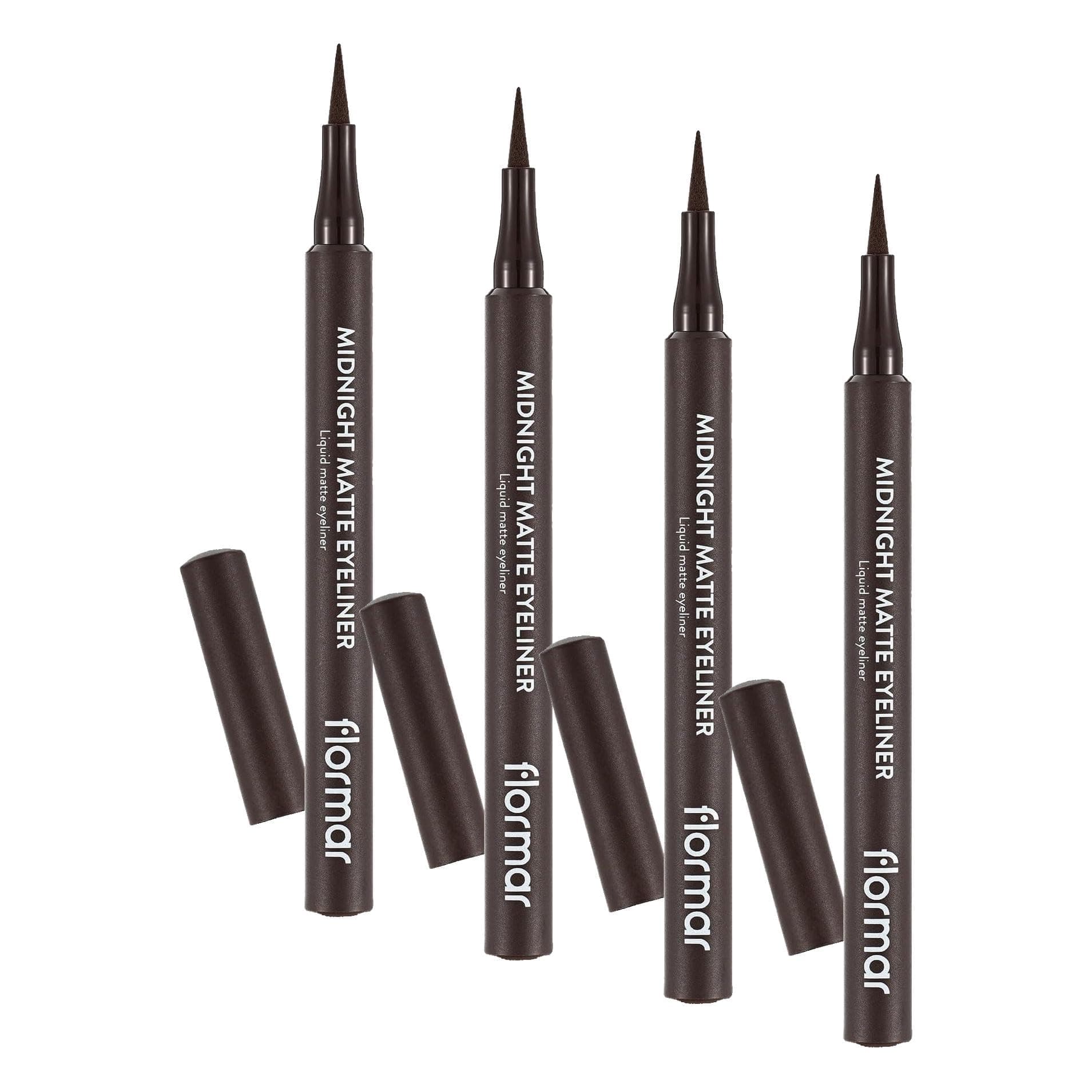 Flormar Mat Likit Kalem Eyeliner (KAHVE) - Midnight Matte Eyeliner - 002 Brown - 8690604641659 (4 paketi)