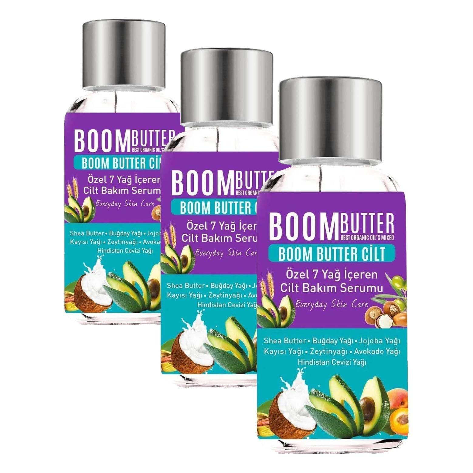 HERBAL SCIENCE BOOM BUTTER 7 Yağ içeren Maksimum Nemlendirici Cilt Bakım Serum 20 ML (3 paketi)