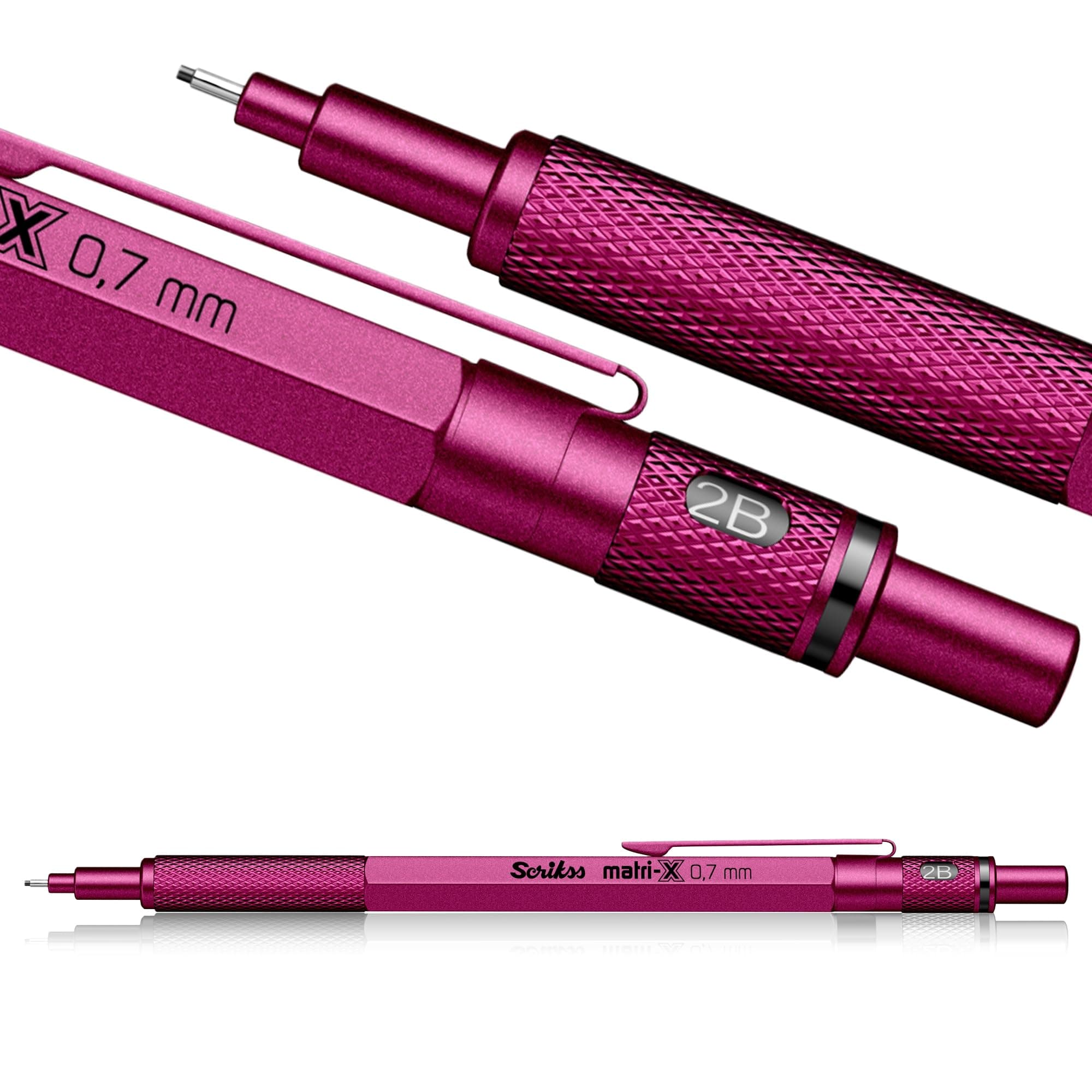 Scrikss Office Matri-X Versatil 0.7 Mm Metalik Pembe Şeffaf Amb.