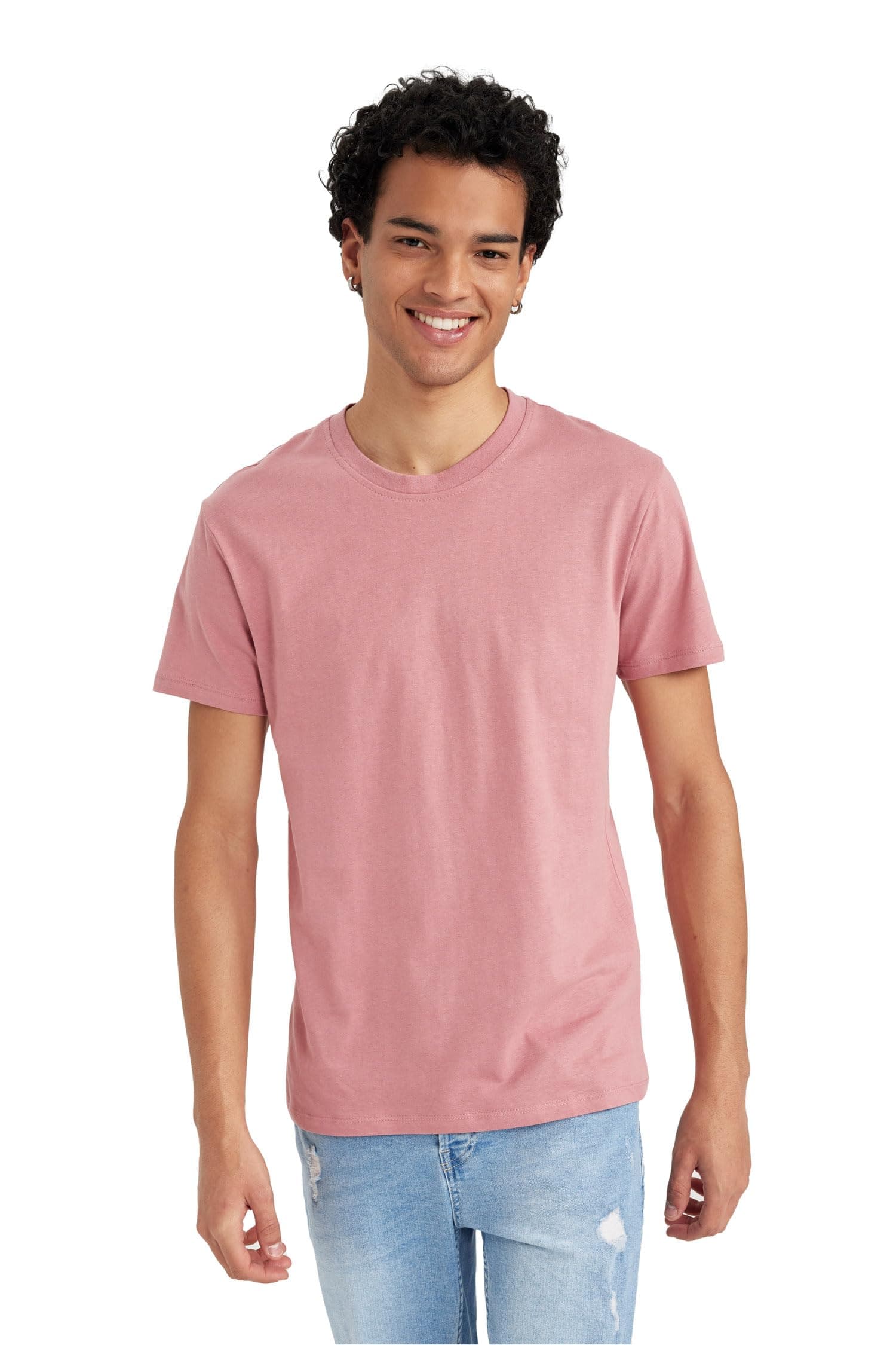 DeFacto Erkek Slim Fit Bisiklet Yaka Basic Tişört