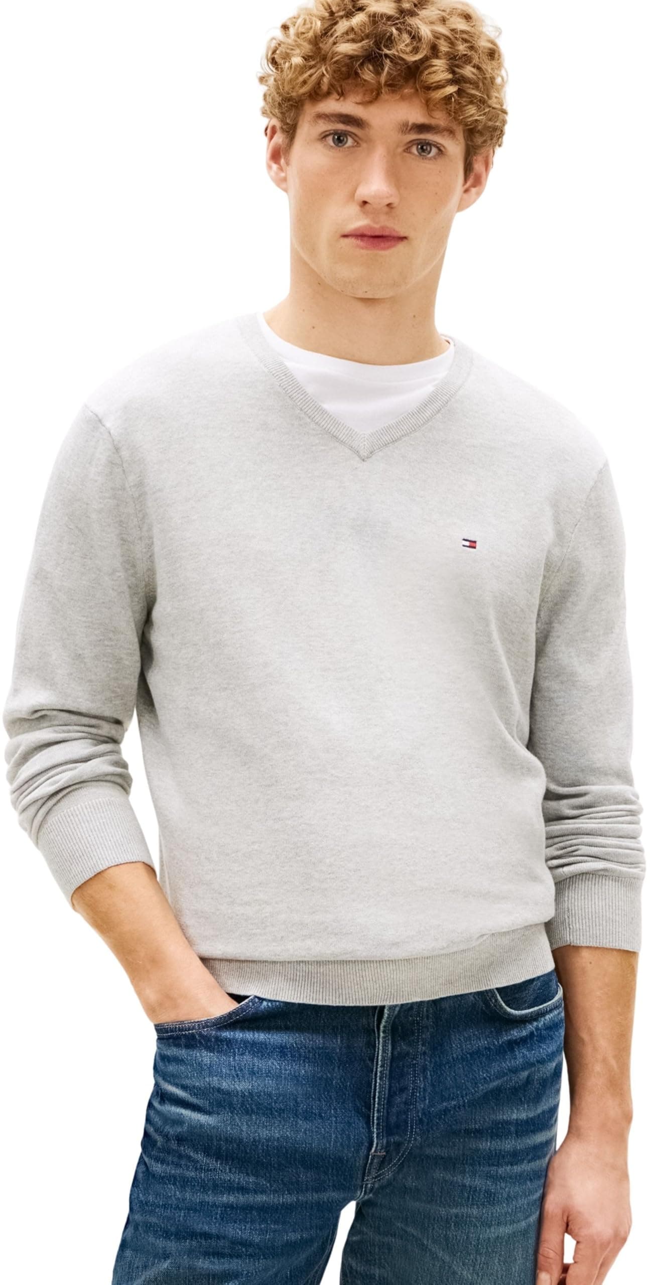 Tommy Hilfiger ESSENTIAL COTTON V NECK Sweater Erkek