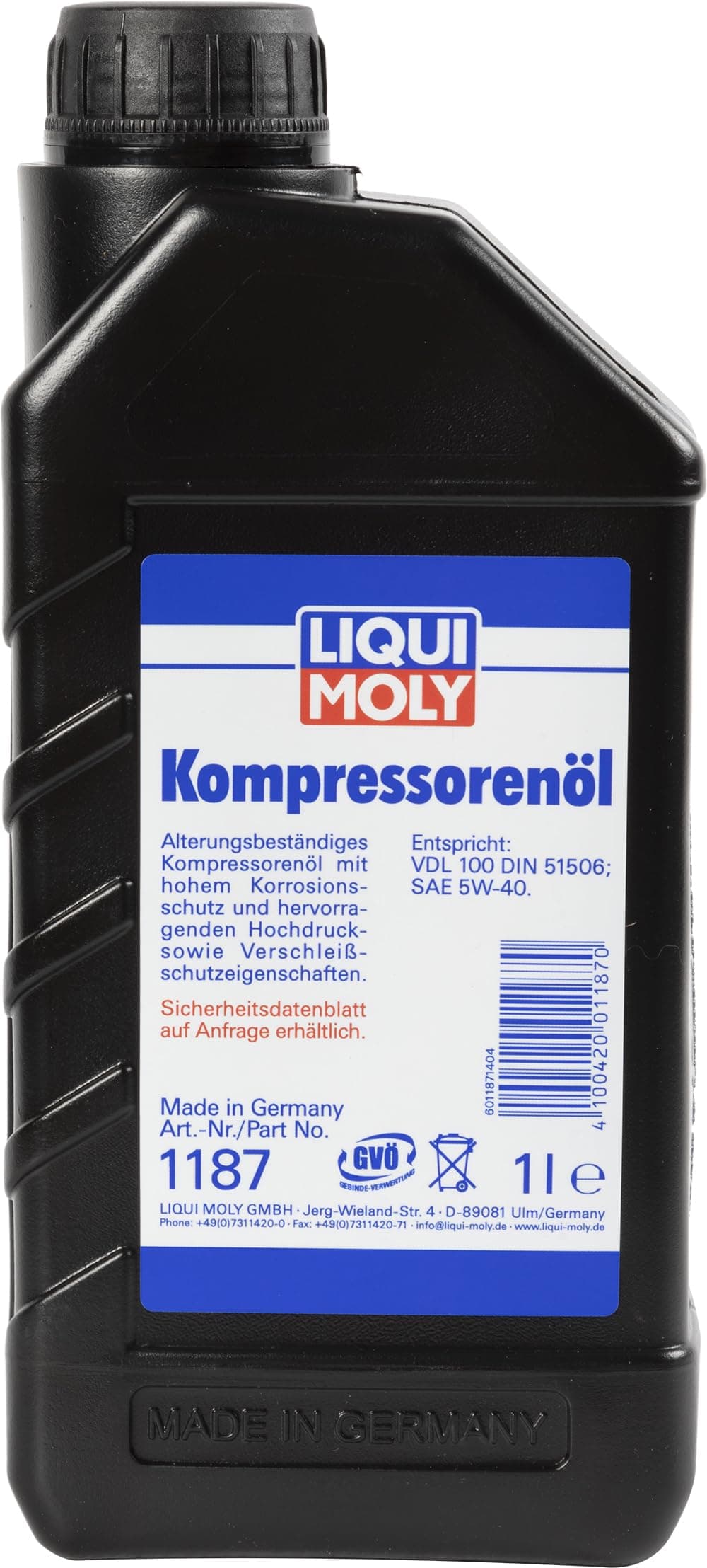 Liqui Moly Kompressorenöl 1 Litre Otomotiv Bakım Ürünü