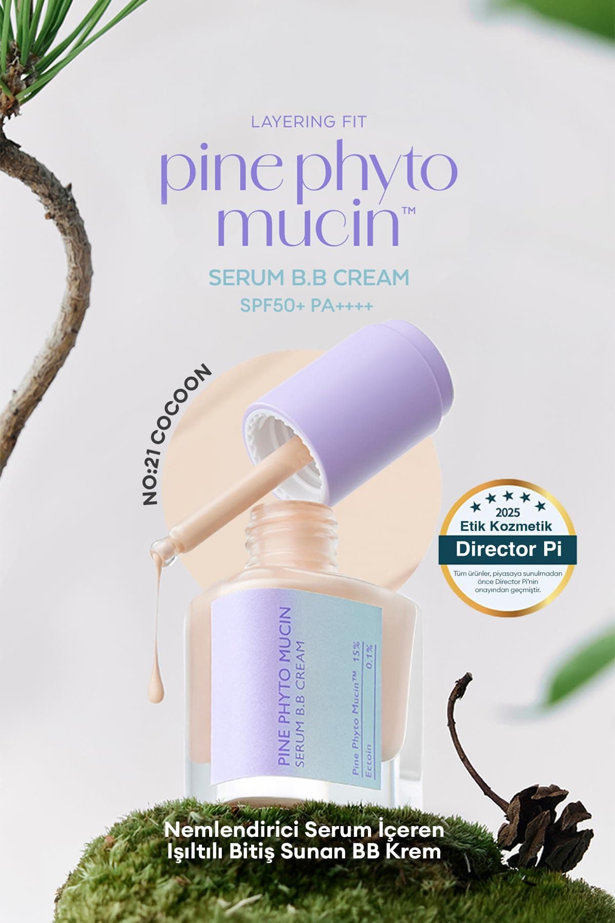 MISSHA Kadife Bitişli Serum Bb Layering Fit Pine Phyto Mucin Serum Bb Cream Spf50+ Pa++++ (Cocoon) Cocoon