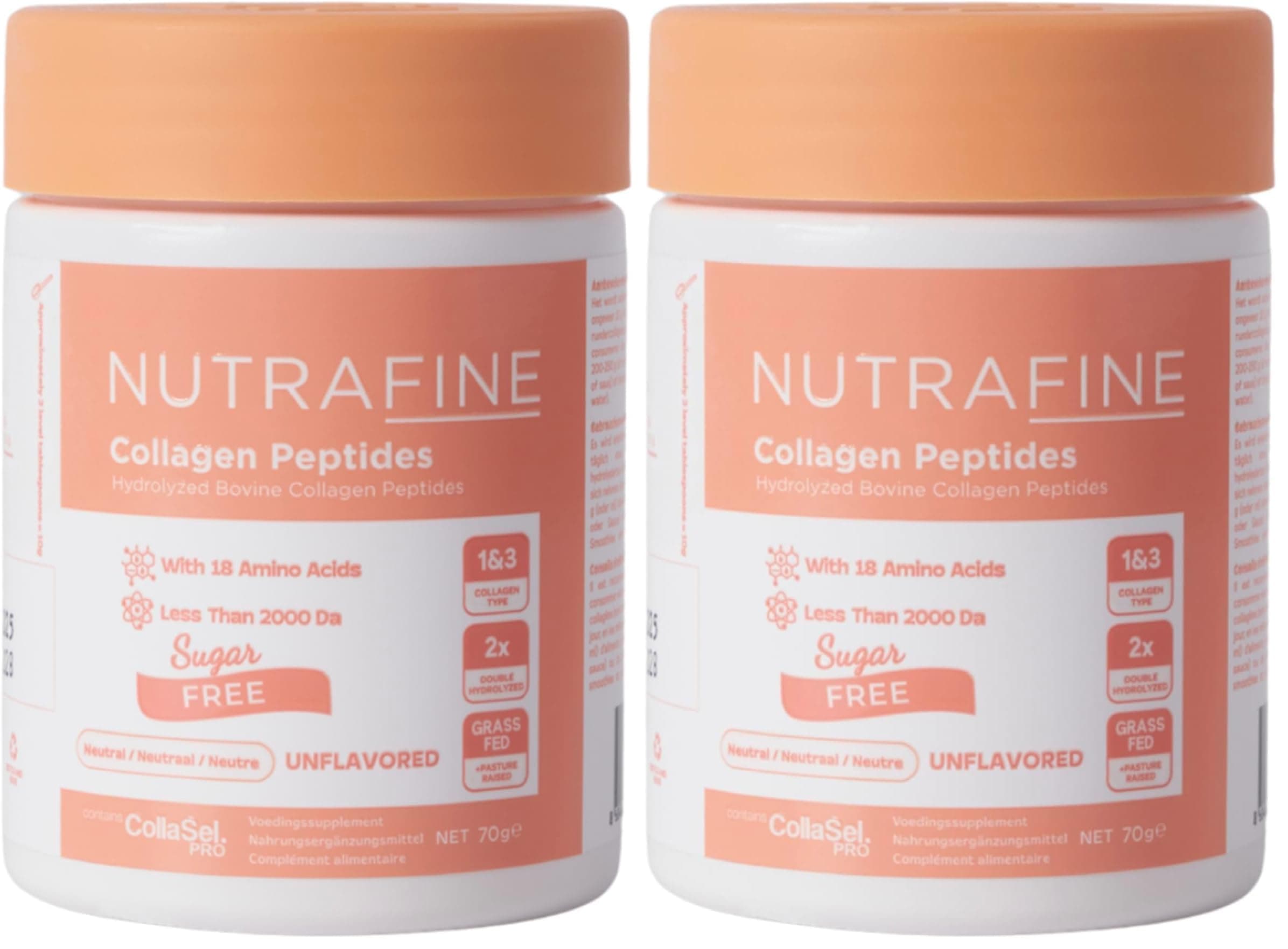 NUTRAFINE Bovine Collagen Doğal%100 Çifte Hidrolize Tip 1 ve Tip 3 İçeren Kolajen 70 gr(7 günlük) (2 paketi)
