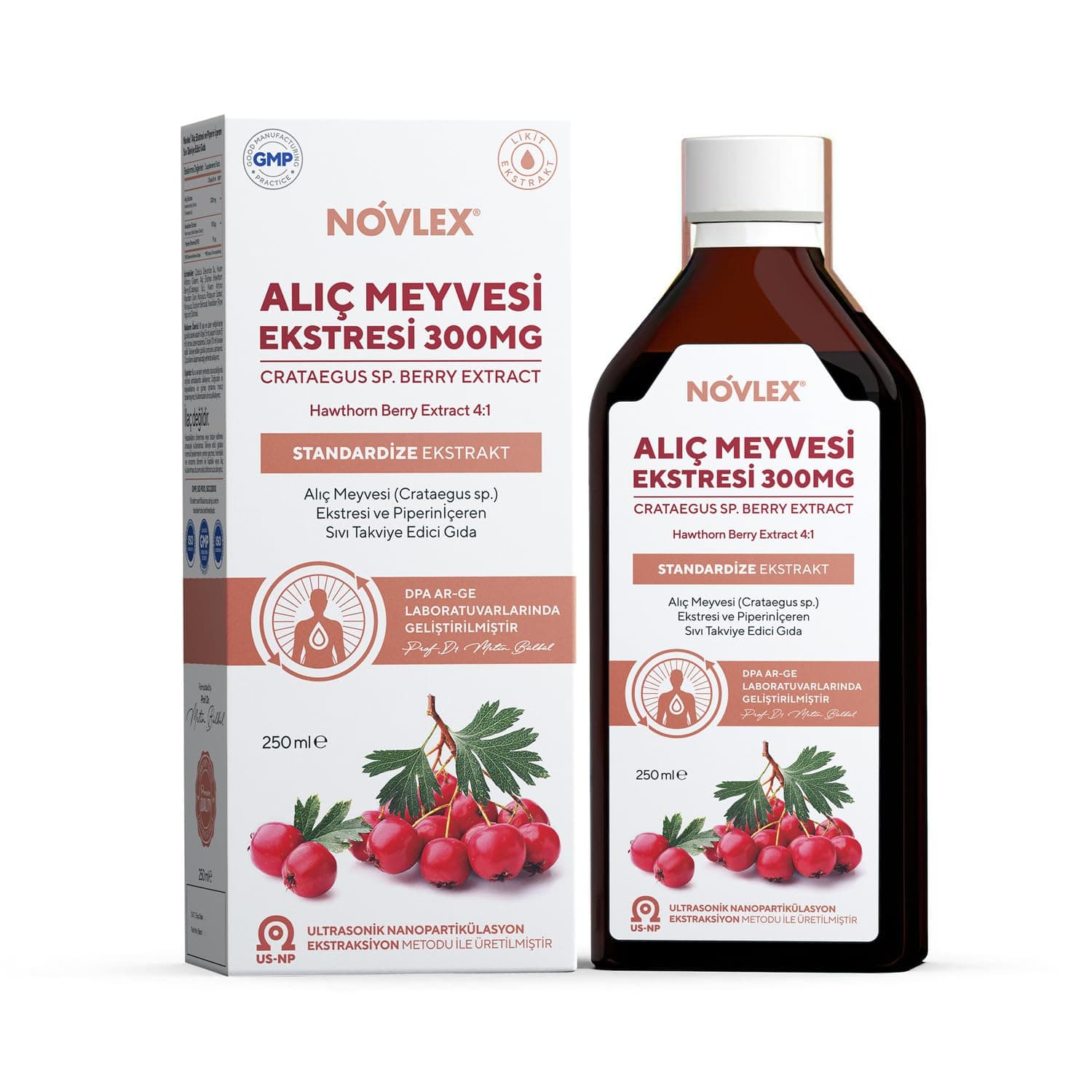 Novlex Alıç Meyve (Hawthorn Berry) ve Piperin Ekstraktı (Ekstresi) İçeren Sıvı Takviye Edici Gıda 250ml