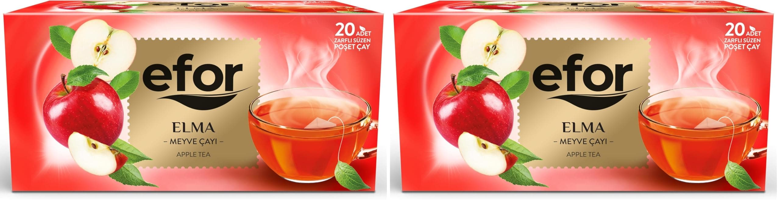 Efor Elma Bardak Poşet Çay 20x2 g 2li paket