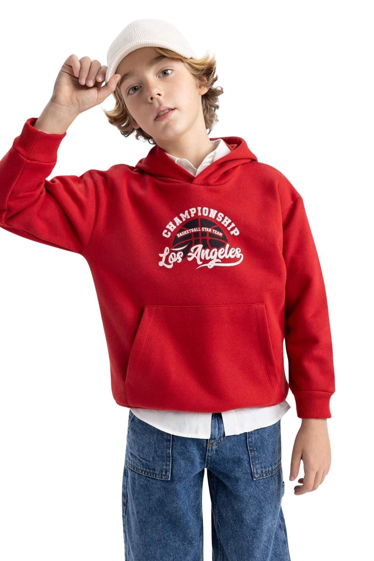 Erkek Çocuk Regular Fit Kapüşonlu Sweatshirt