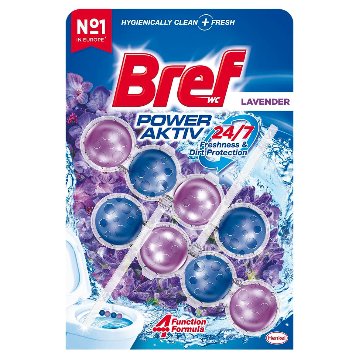Bref WC Power Aktiv Lavanta Klozet Bloğu - Kir & Kireç Önleyici & Koku Giderici Katı Klozet Temizleme Topu (2x50G)