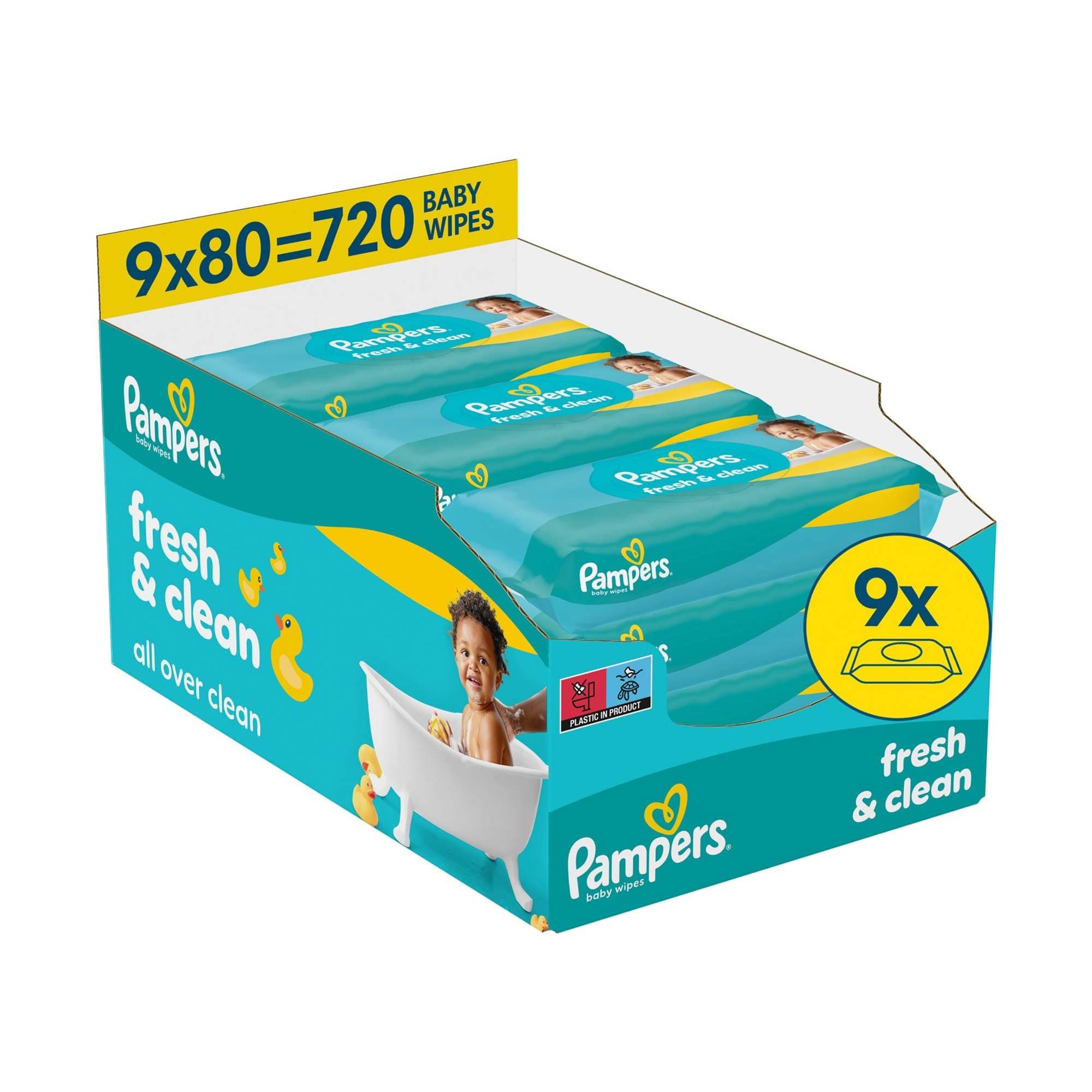 Pampers Fresh&Clean Bebek Islak Havlu 9 Paket 720 Yaprak