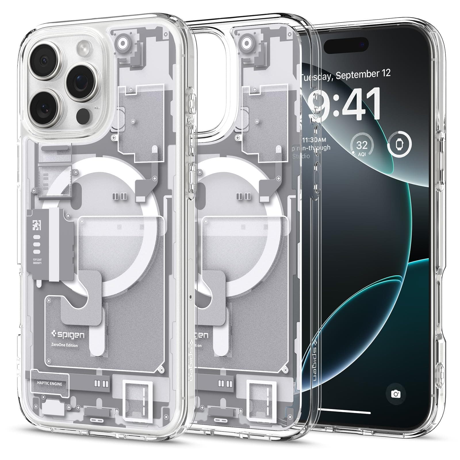 Spigen iPhone 16 Pro Max ile Uyumlu MagSafe Kılıf Ultra Hybrid Mag Fit Zero One White - ACS08005