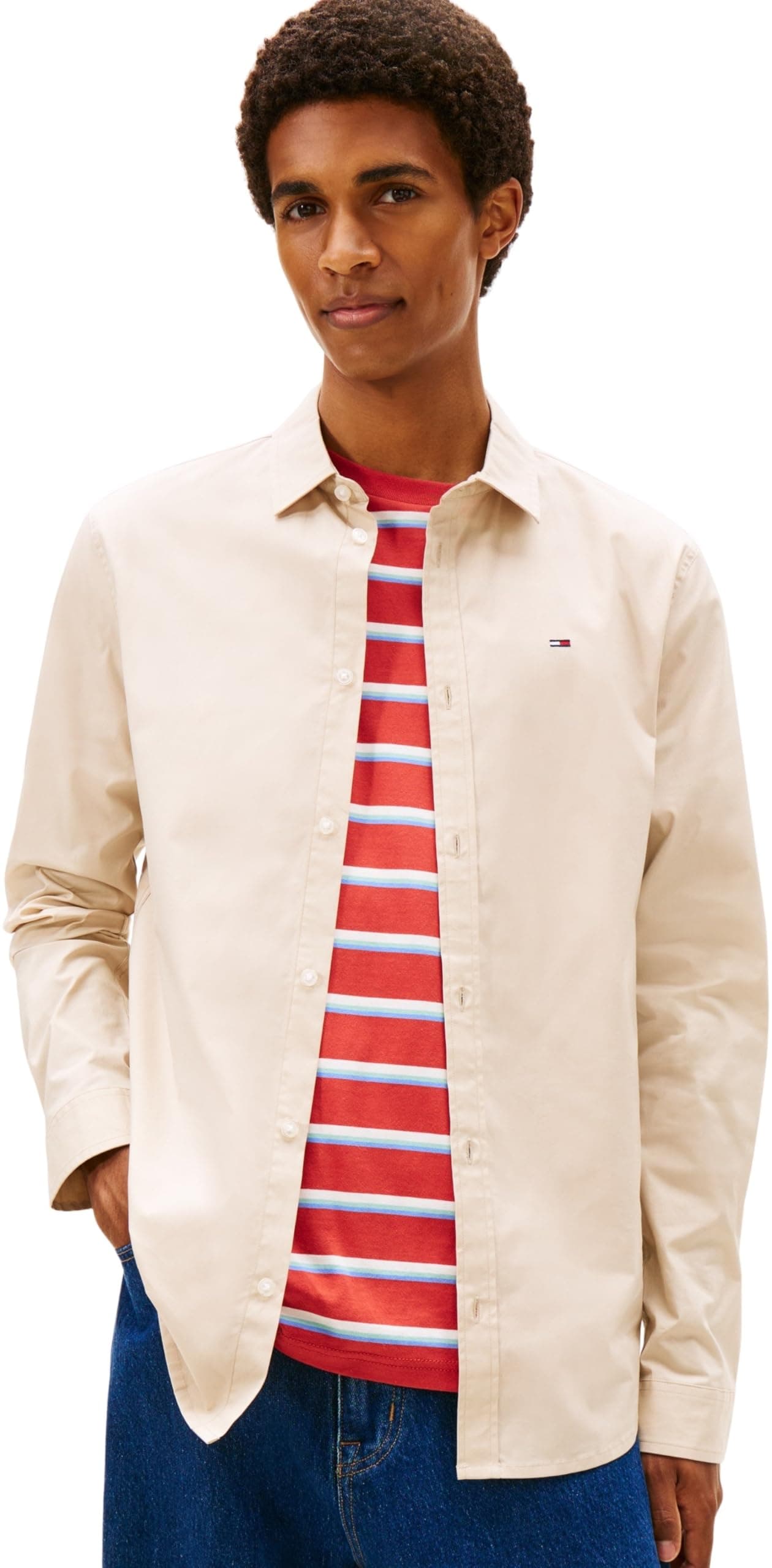 Tommy Jeans TJM ORIGINAL STRETCH SHIRT Uzun kollu gömlekler/dokuma üstler Erkek