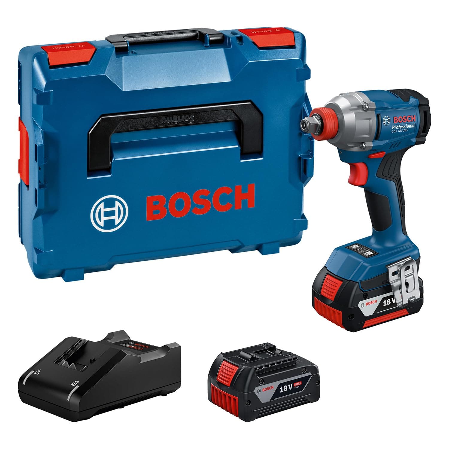 Bosch GDX 18V-285 Akülü Darbeli Vidalama Makinesi/Somun Sıkma Makinesi (2 x 4.0 Ah; L-Boxx)