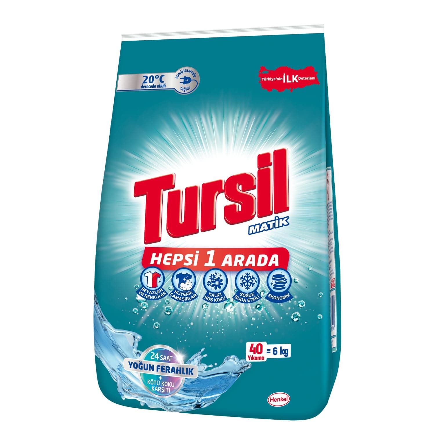 Tursil Yoğun Ferahlık Beyazlar ve Renkliler Hepsi1Arada Toz Çamaşır Deterjanı 6KG