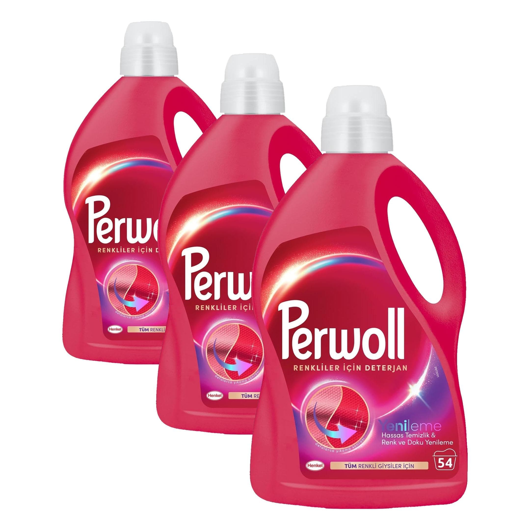Perwoll Geliştirilmiş Renkli Sıvı Çamaşır Detarjanı 2970 ml 3lü paket, 2.97L 3lü paket
