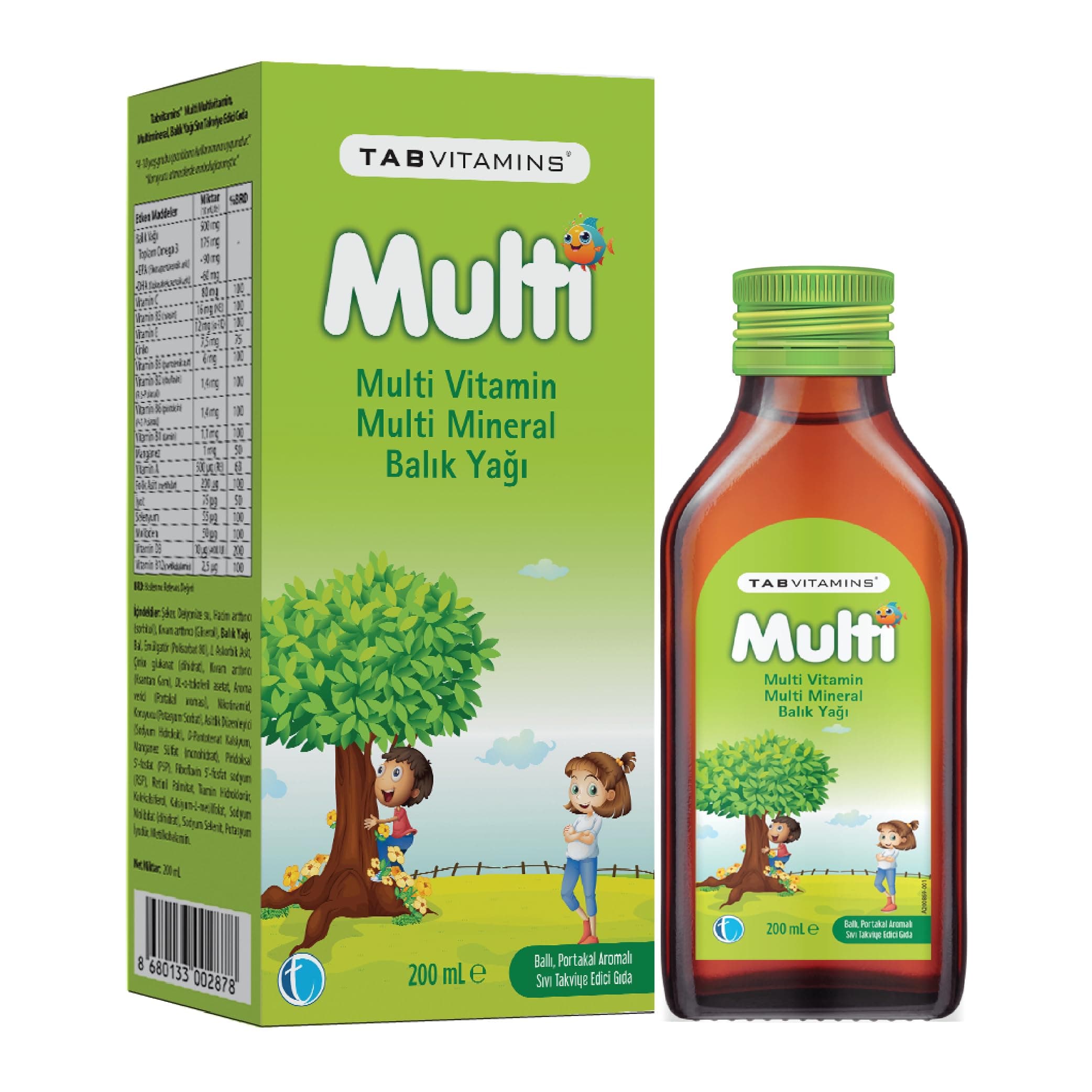 TABVITAMINS Multi Multivitamin Multimineral Balık Yağı Şurup