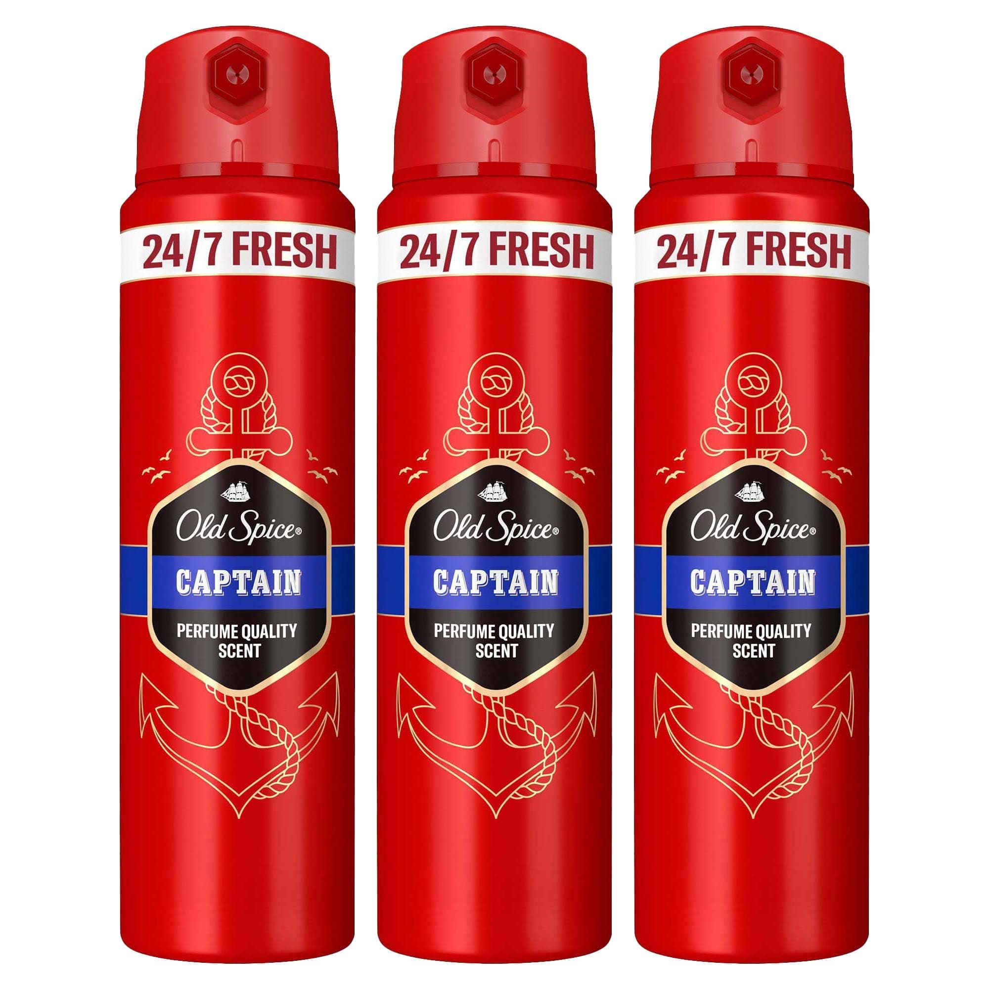 Old Spice Captain Erkek Sprey Vücut Deodorantı 150 ml 3lü paket
