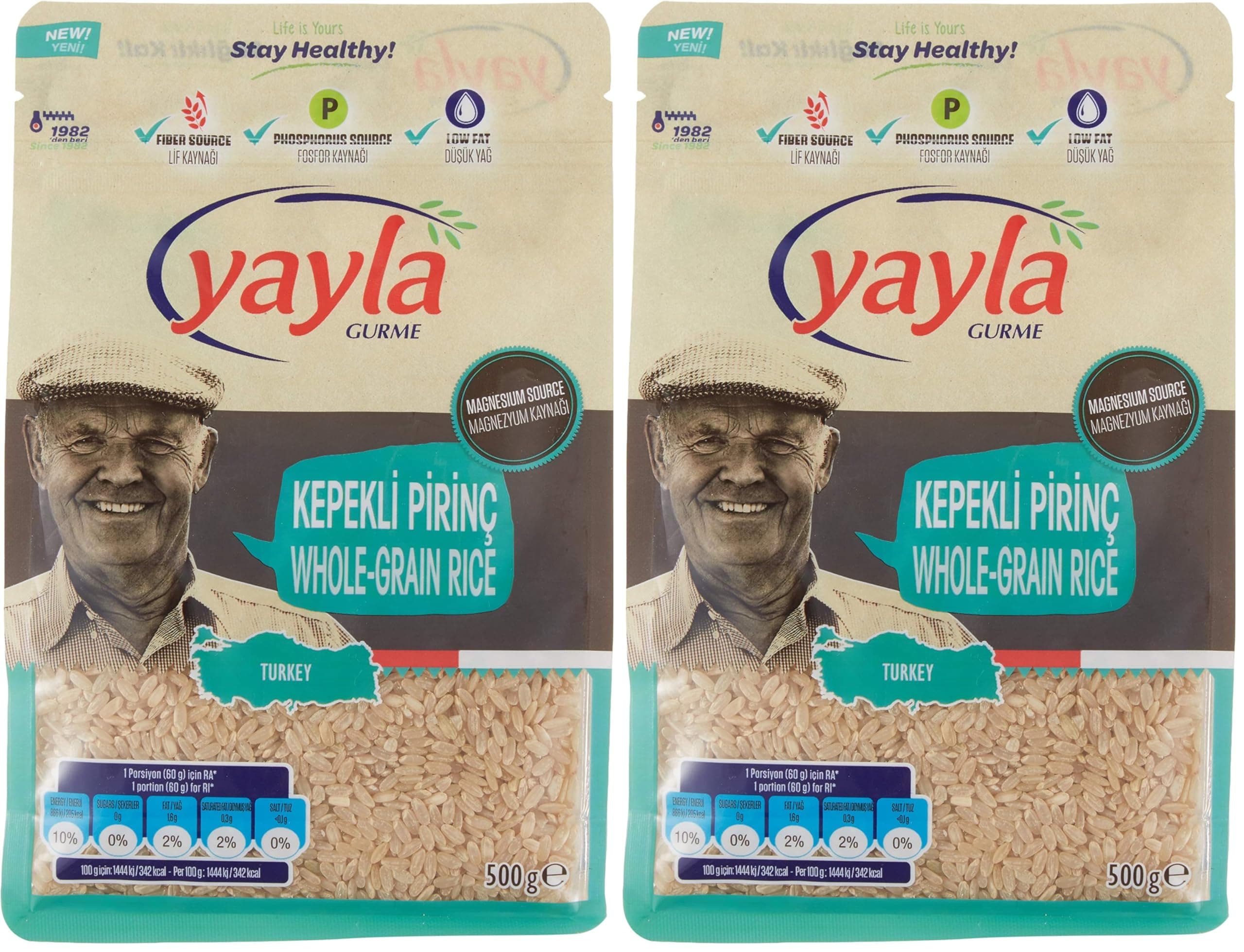 Yayla Gurme Kepekli Pirinç (500 Gr) 2li paket