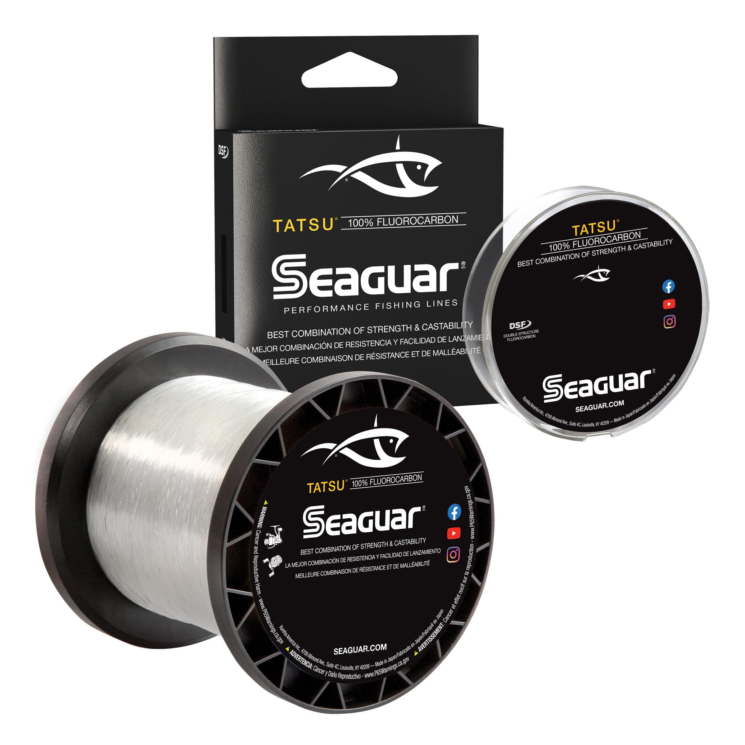 Seaguar Tatsu Olta Döküm, Canlı Yem için, %100 Florokarbon, Şeffaf, Çoklu Boyutlar