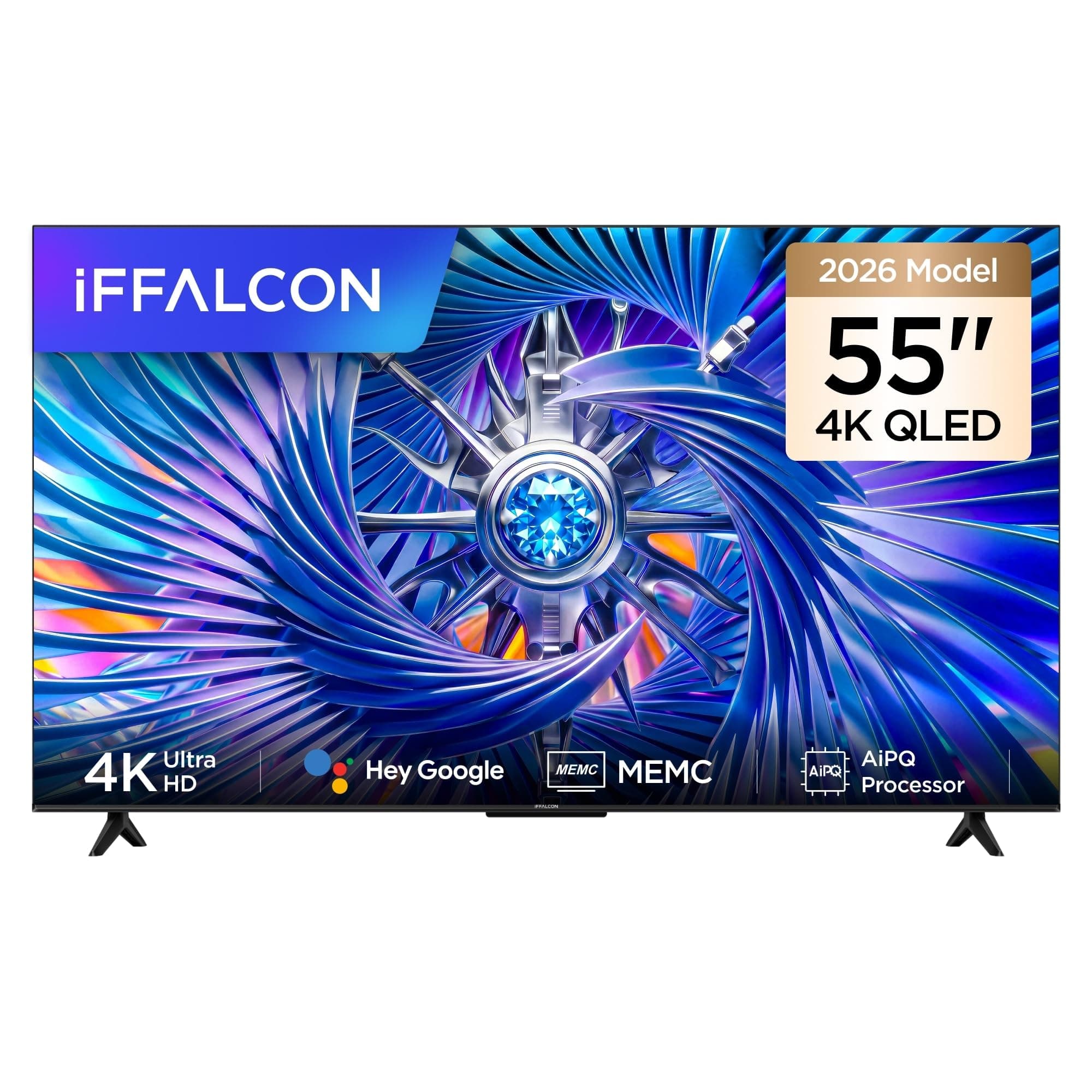 iFFALCON 55U65A Pro 55 İnç Akıllı TV 4K QLED Renkli Quantum Crystal HDR 10+ Gaming Google TV, Dolby Vision Atmos, DTS Virtual X, MEMC, Game Master (2026 Modeli) [Enerji Sınıfı F]