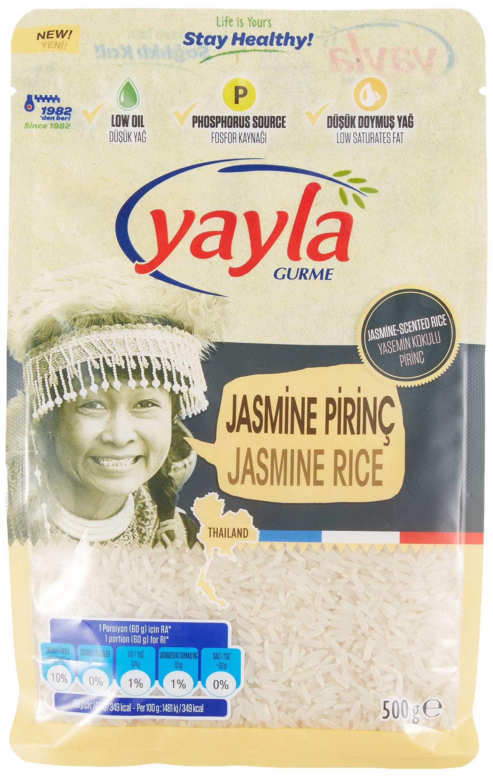 yayla Gurme Jasmine Pirinç, 500 gr Tekli Paket