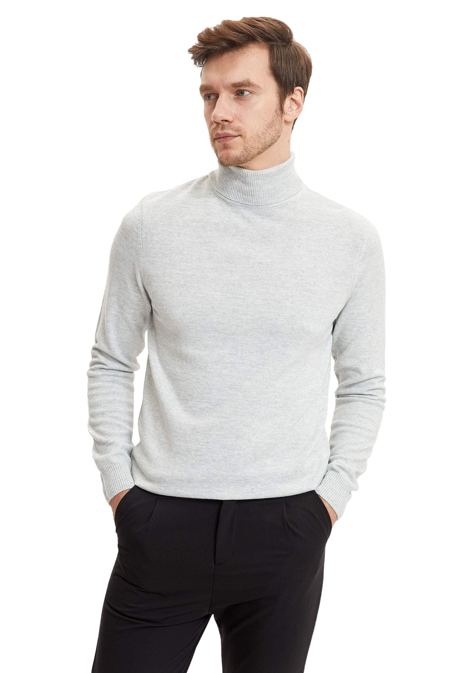 Slim Fit Balıkçı Yaka Triko Kazak