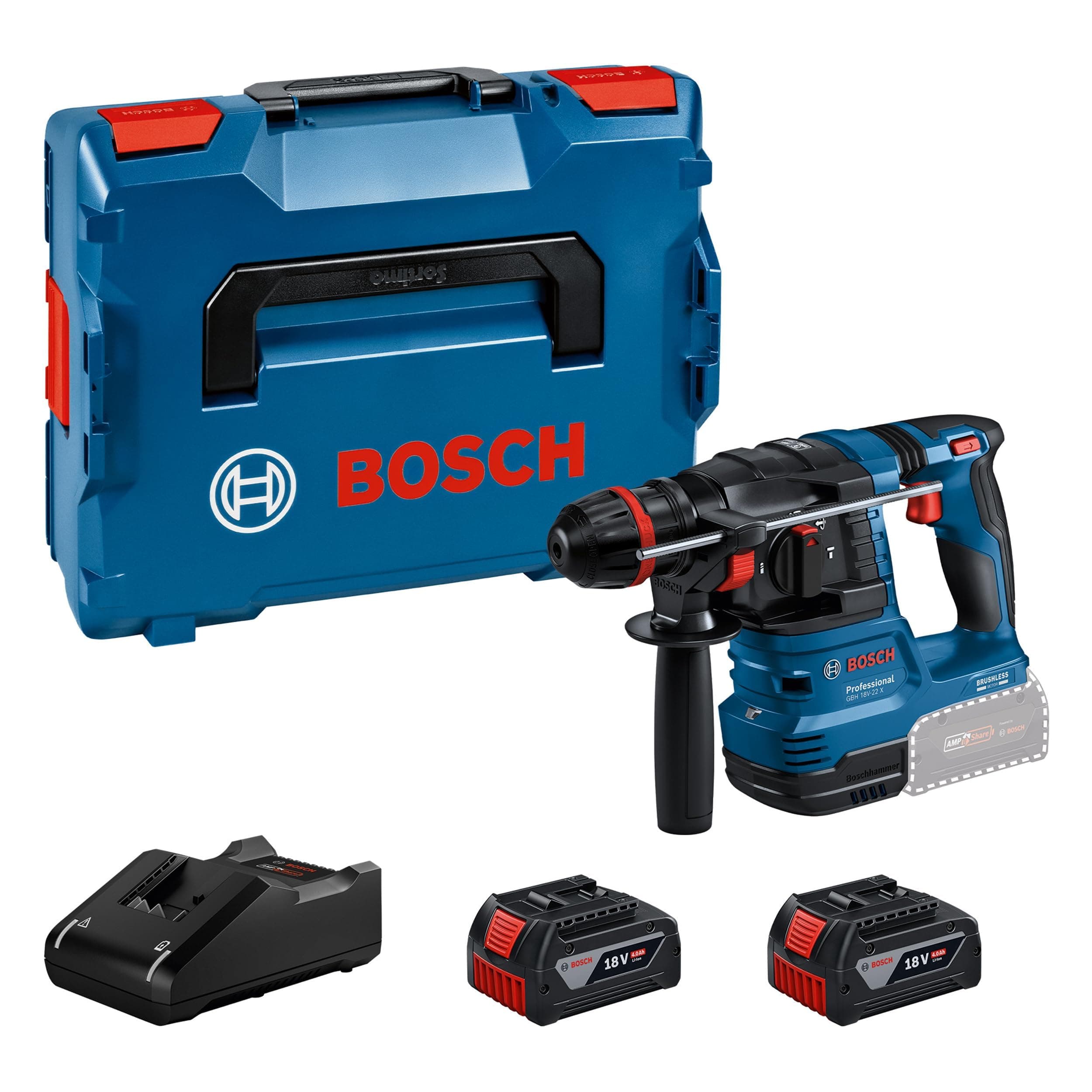 Bosch GBH 18V-22 X Akülü Kırıcı-Delici (2 x 4.0 Ah; L-BOXX)
