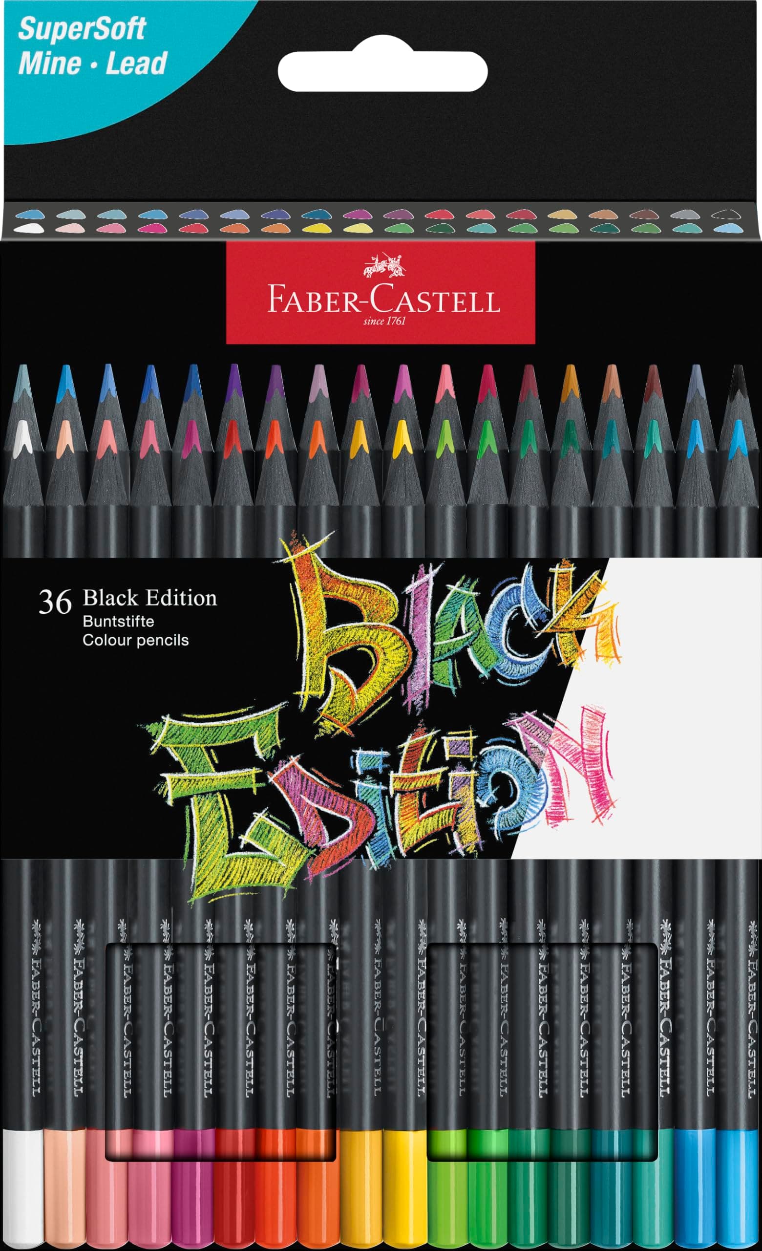 Faber-Castell 116436 - Renkli kalemler Blackwood, Black Edition, 36'lı kutu