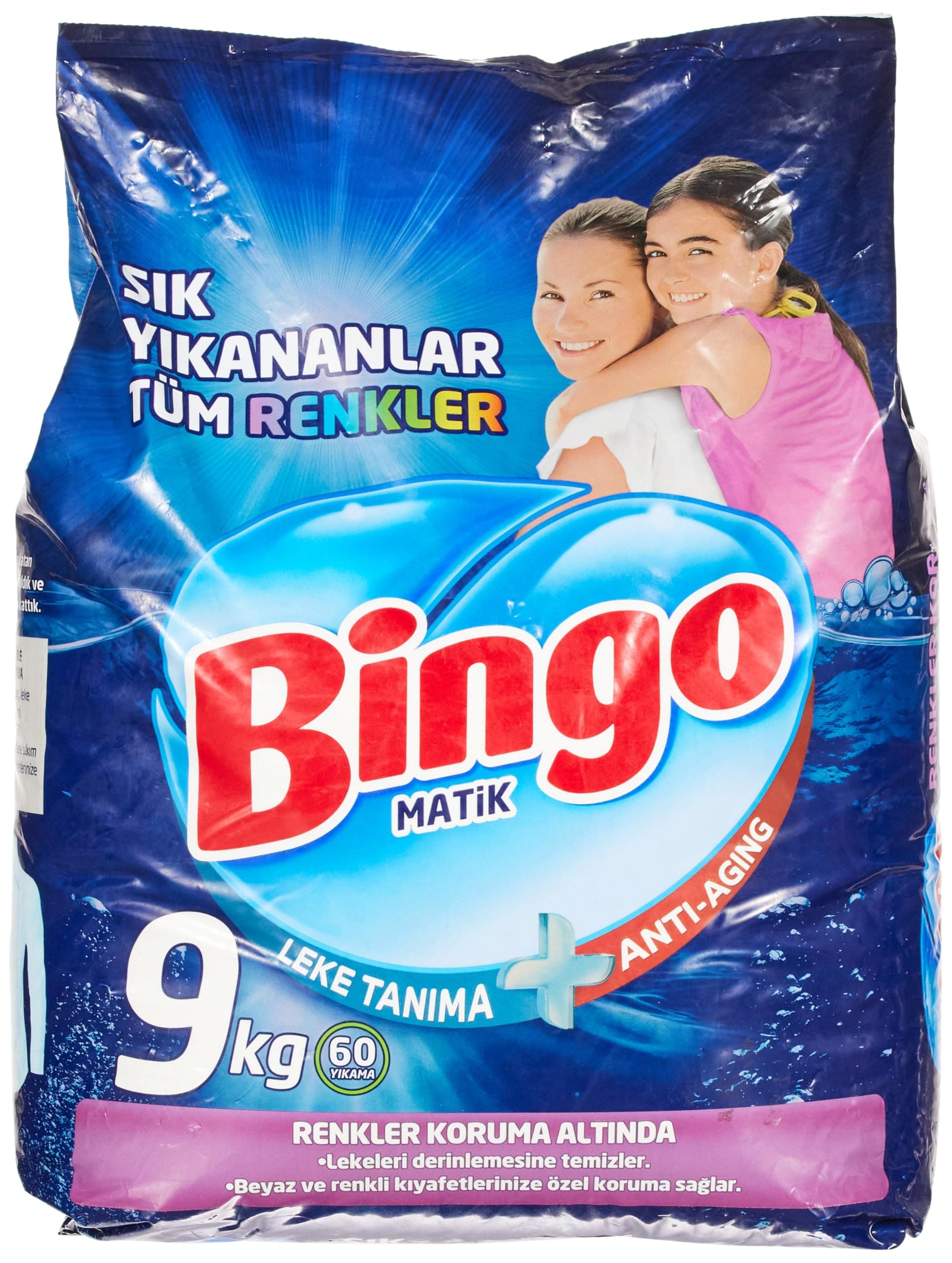 Bingo Matik Sık Yıkananlar 60 Yıkama Toz Çamaşır Deterjanı (1 x 9 kg)