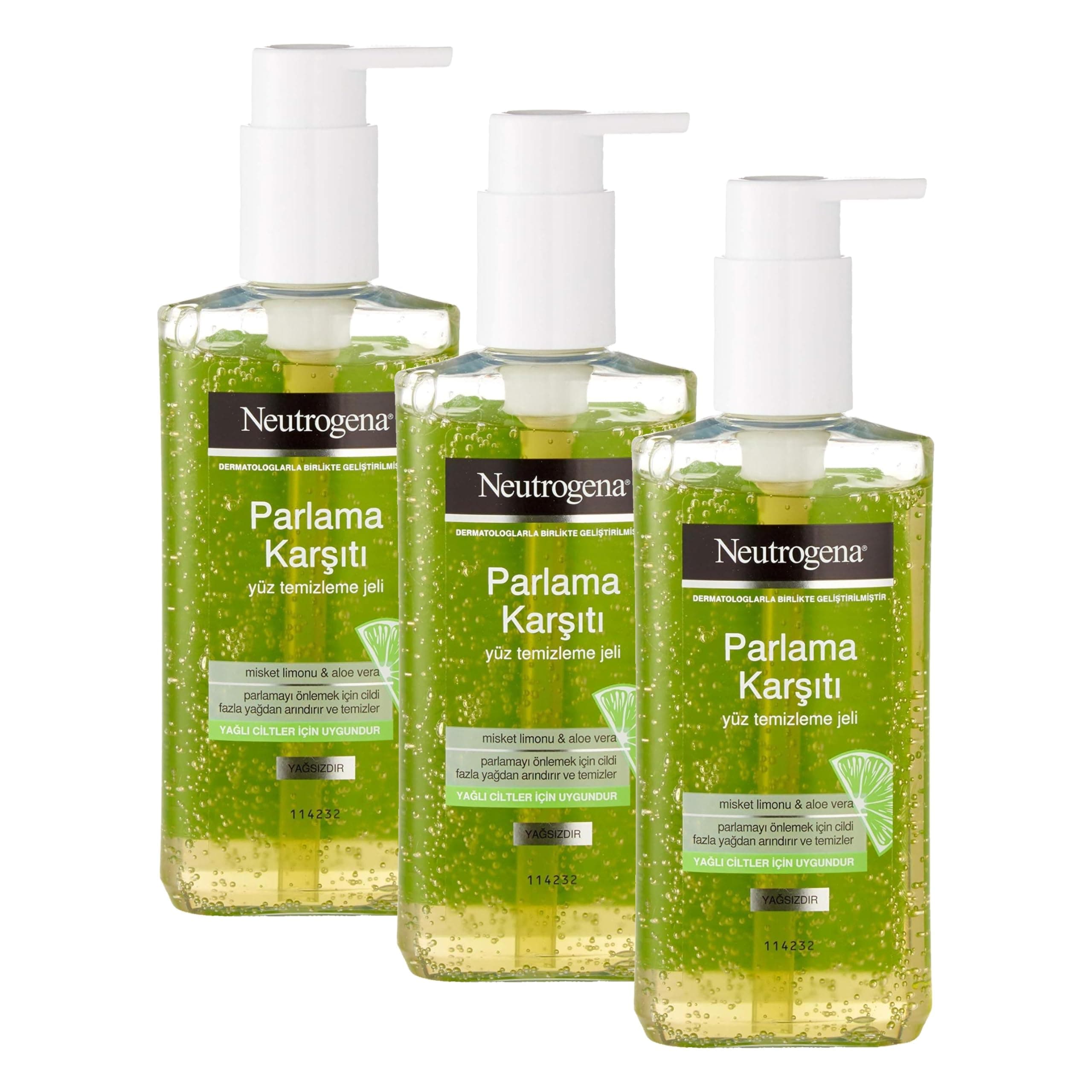 neutrogena visibly clear pore&shine yüz temizleme jeli 200 ml (3 paketi)
