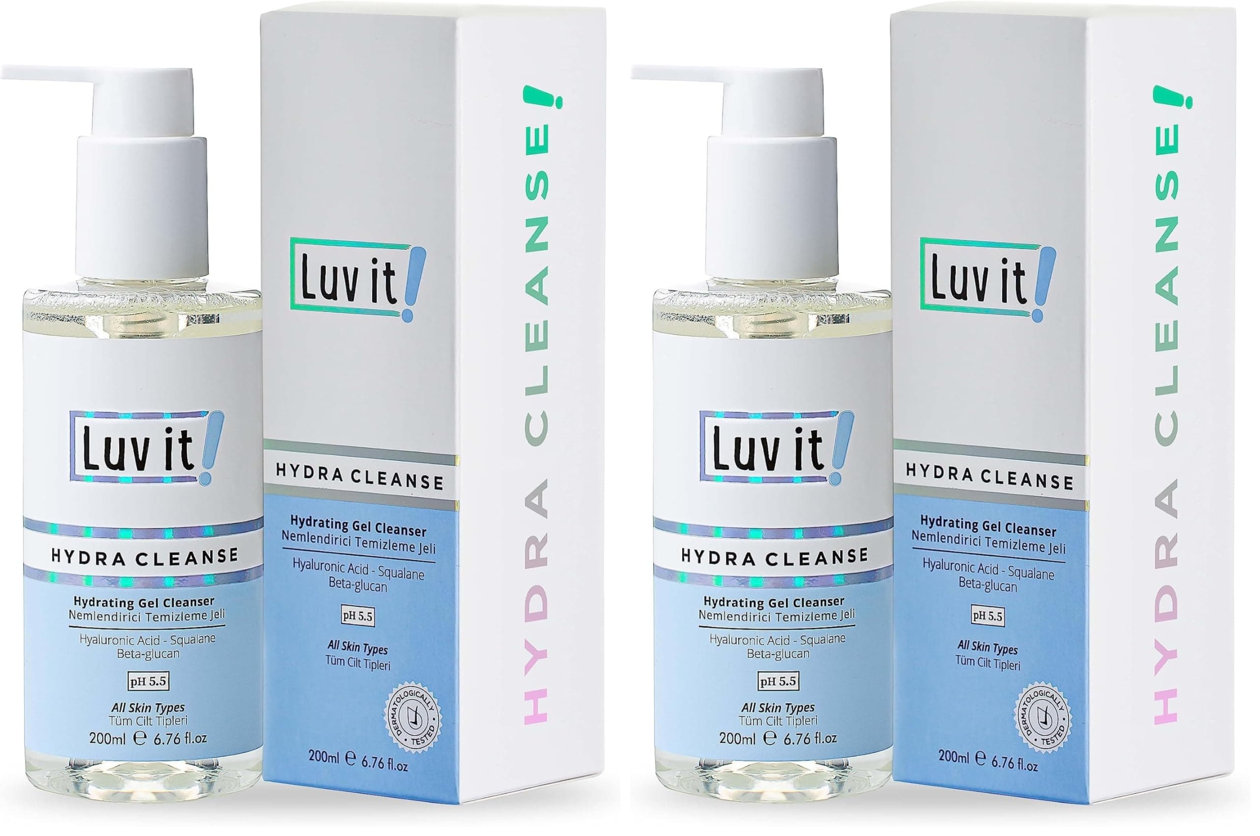 Luv it! Nemlendirme Etkili Yüz Temizleme Jeli Kuru-Normal Ciltler 200 ml (2 paketi)