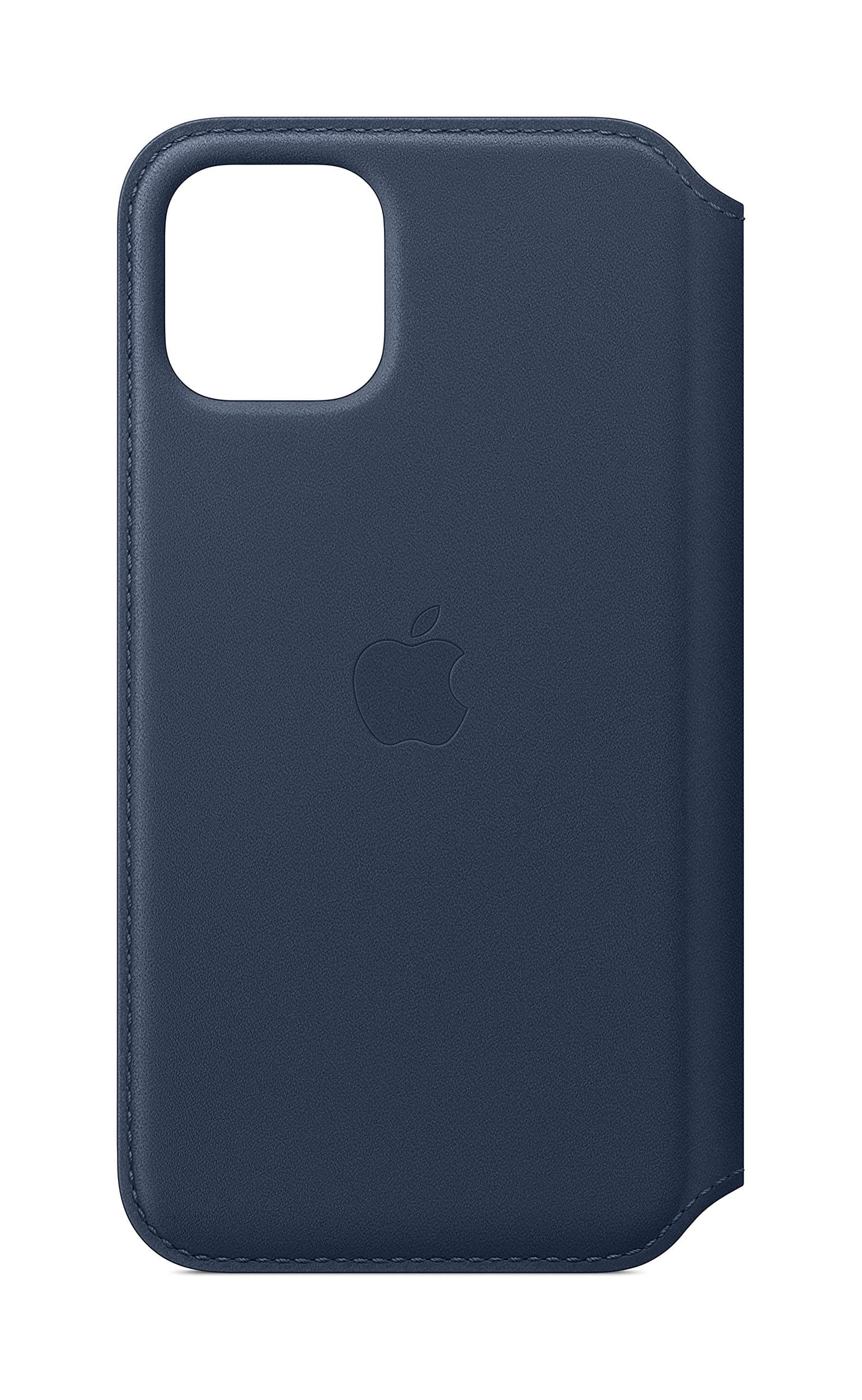 Apple iPhone 11 Pro için Deri Folyo Kılıf - Derin Mavi