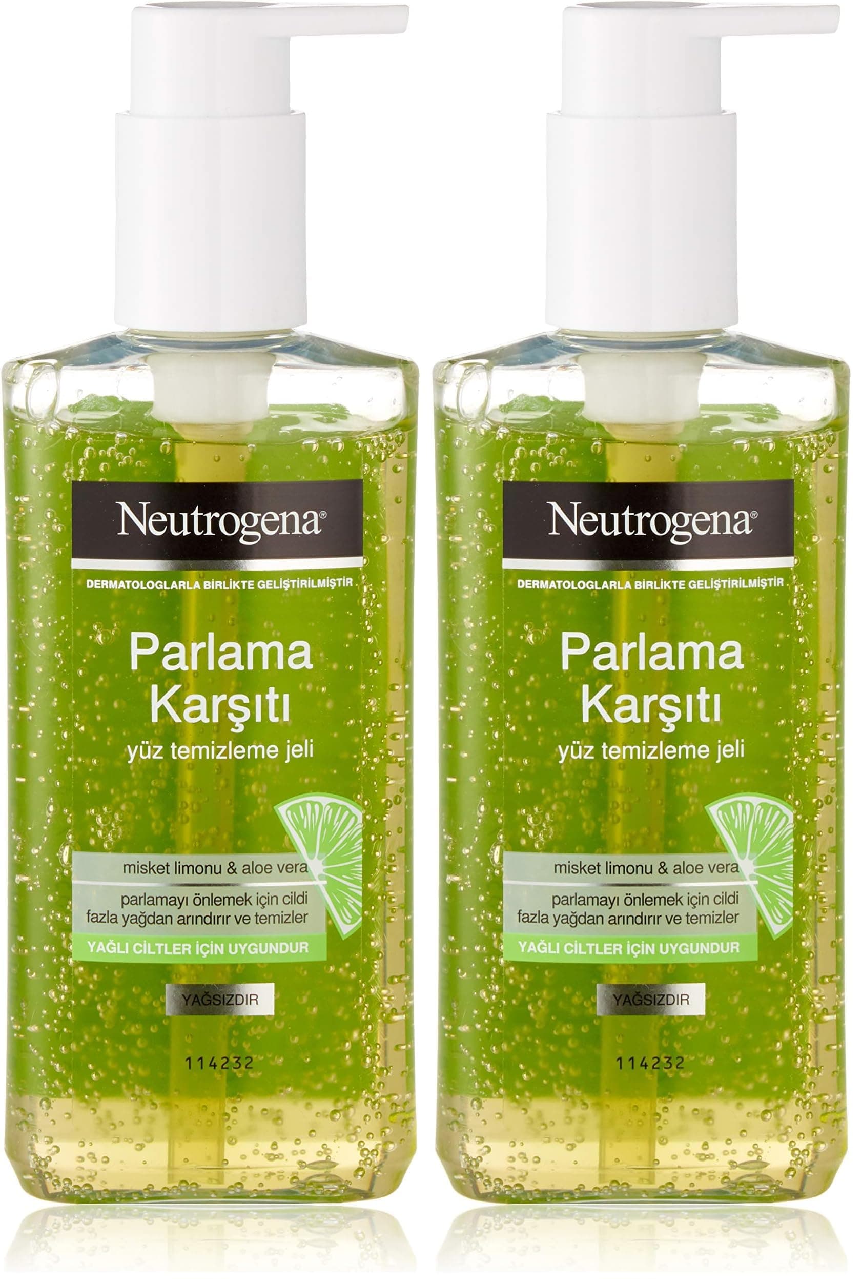 neutrogena visibly clear pore&shine yüz temizleme jeli 200 ml (2 paketi)