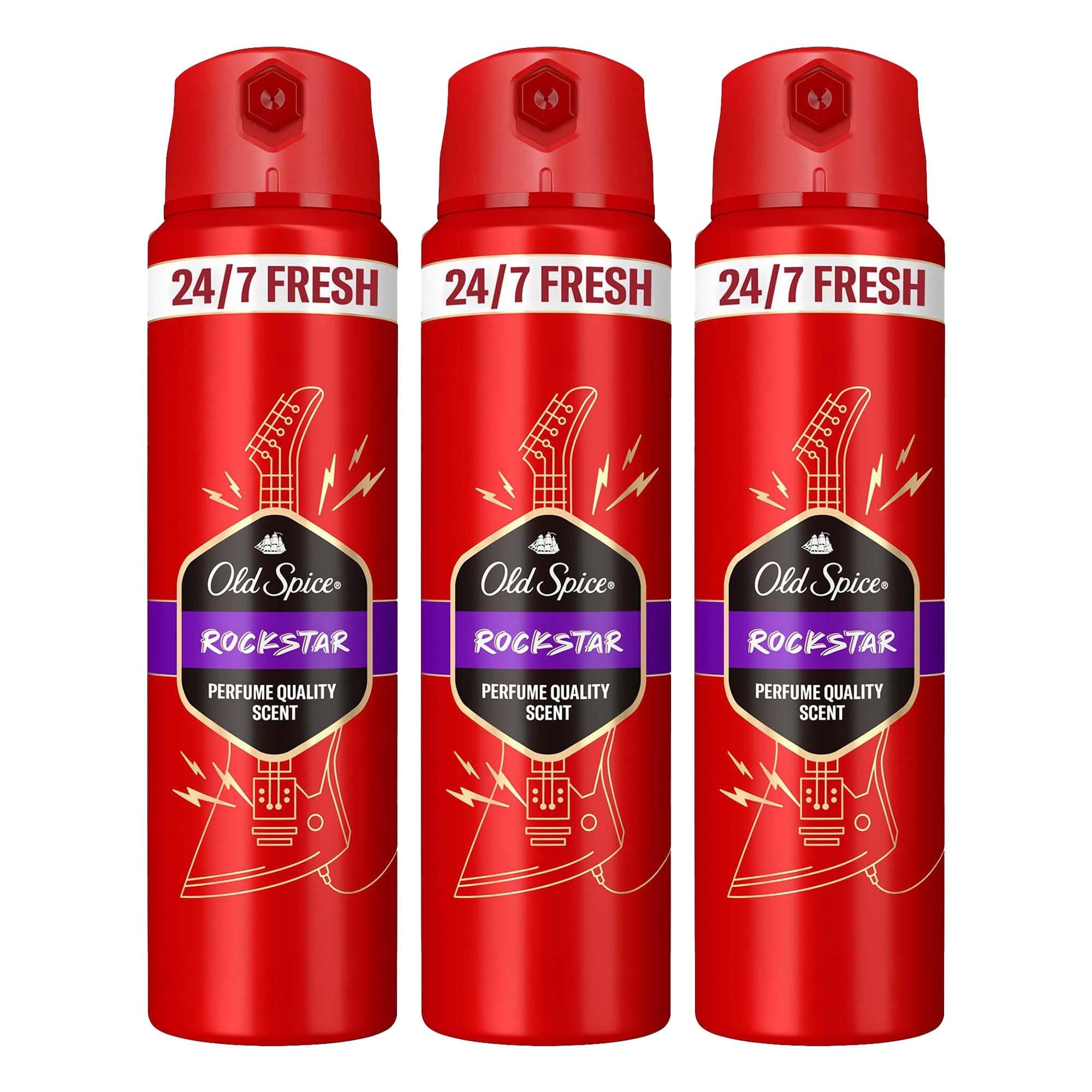 Old Spice Rockstar Erkek Sprey Vücut Deodorantı 150 ml 3lü paket
