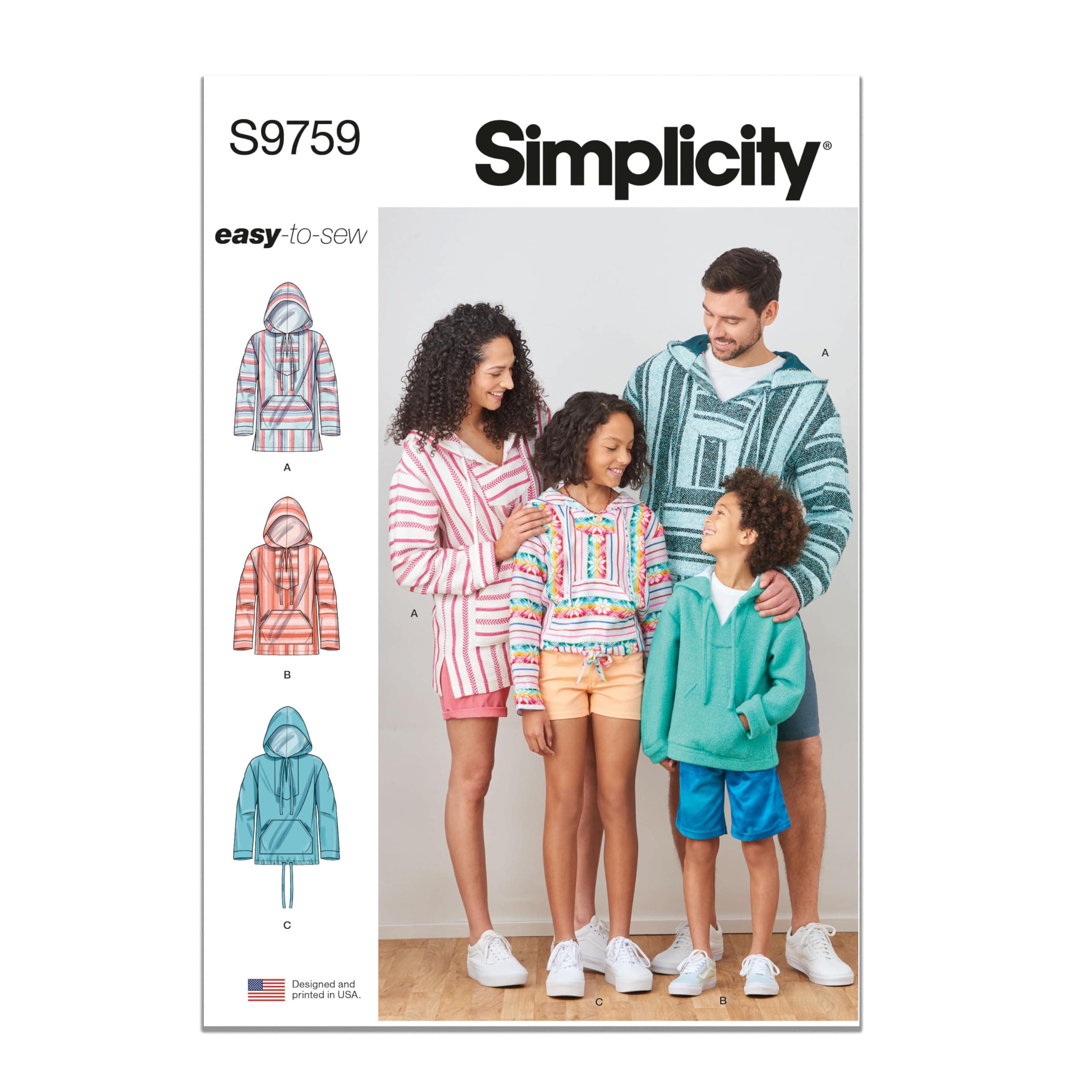 SS9759A Çocuk, Gençler ve Yetişkinler için Kapüşonlu Svetşört A (XS-L/XS-XL)