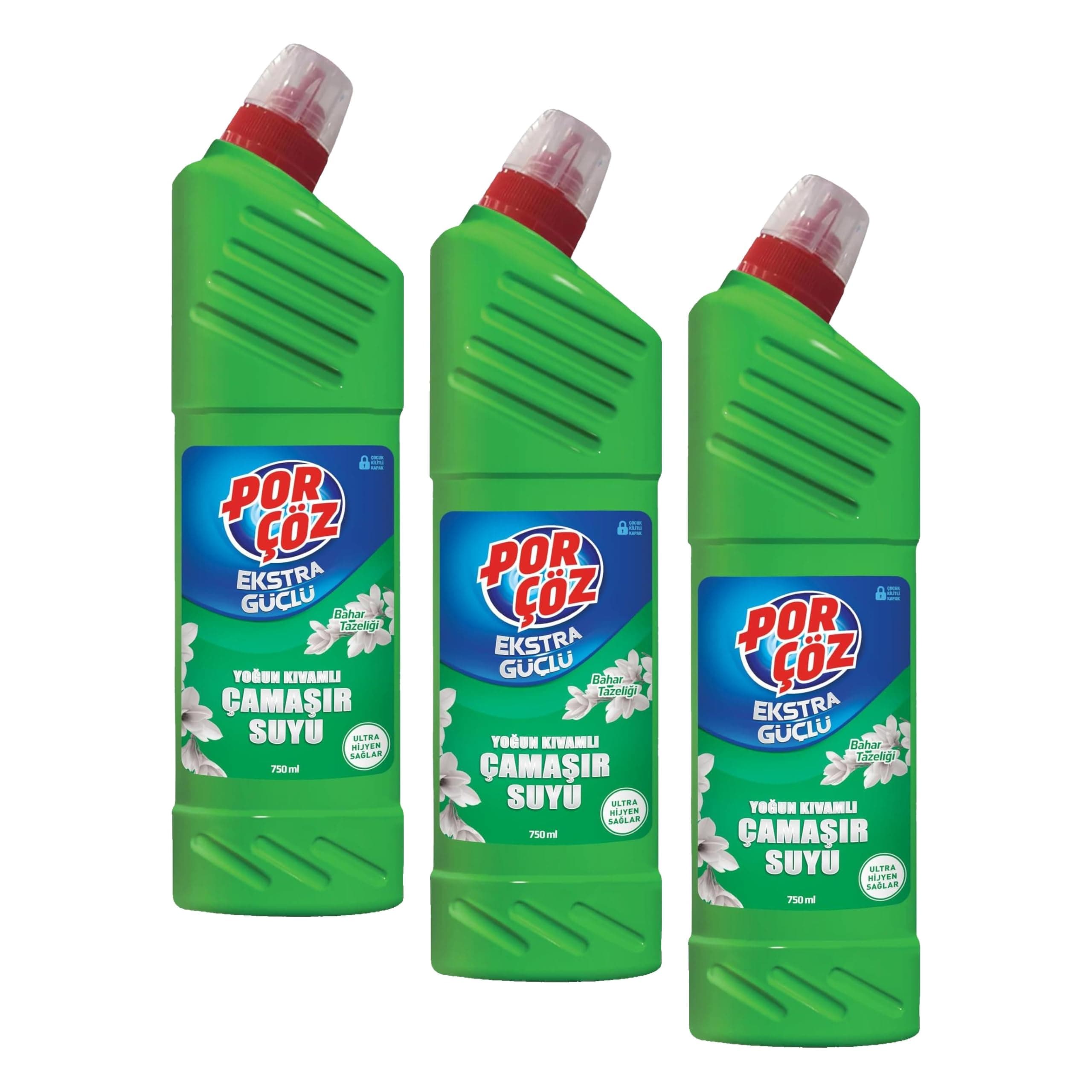 Porçöz Çamaşır Suyu Bahar Tazeliği 750 Ml (3 paketi)
