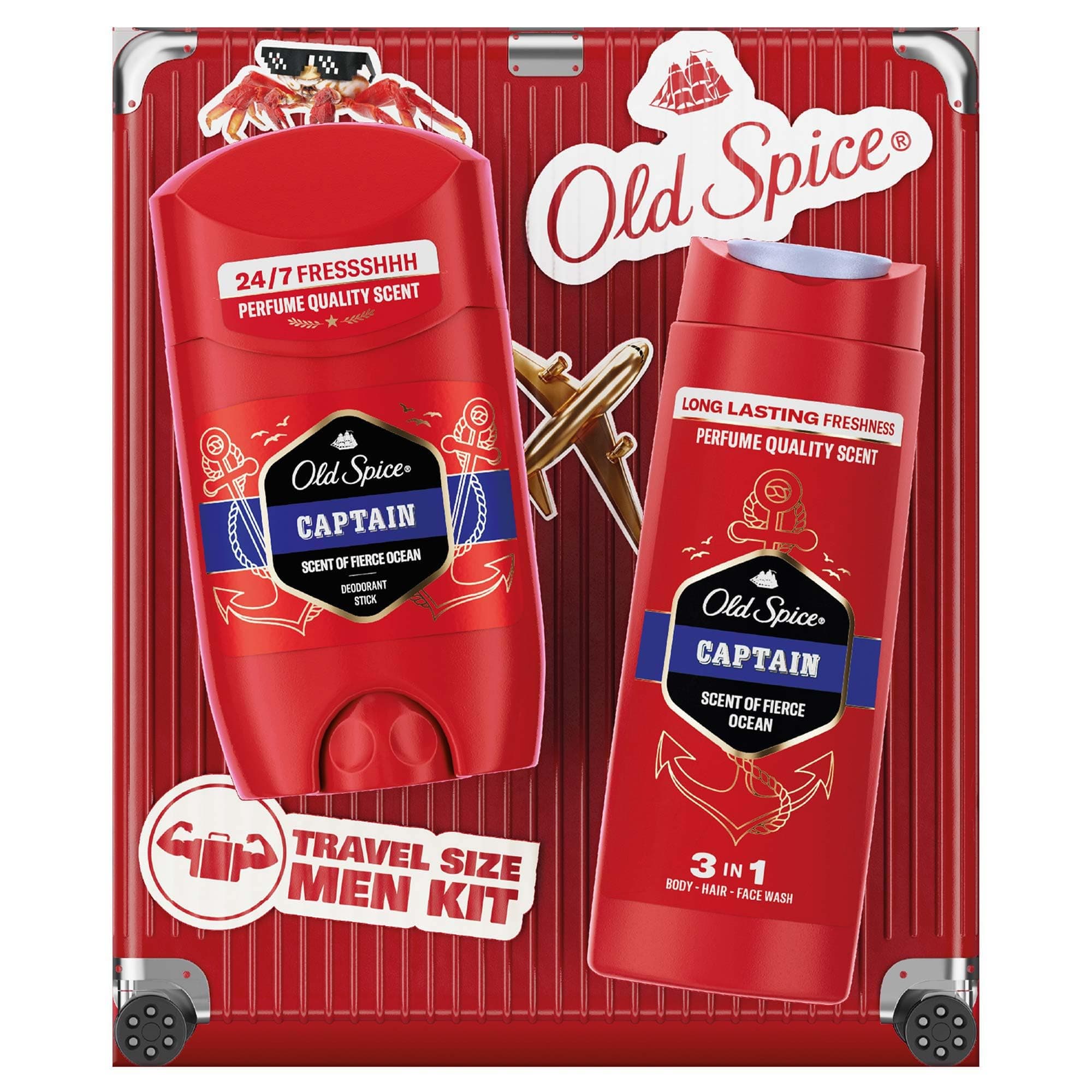 Old Spice Captain Seyahat Boy Erkek Hediye Seti : Stick Deodorant ve Duş Jeli