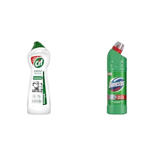 Cif Krem Yeni Nesil Amonyak 750 ml x1 + Domestos Yoğun Kıvamlı Maksimum Hijyen Dağ Esintisi 750 ml x1