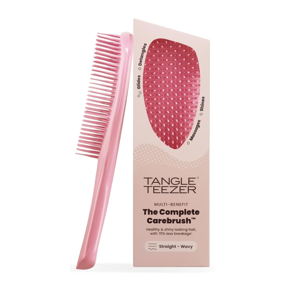 Tangle Teezer Complete Carebrush Fine Saç Bakım Fırçası Düz ve Dalgalı Saçlar İçin Düğümleri Nazikçe Açar, Saç Derisine Masaj Yapar Pembe