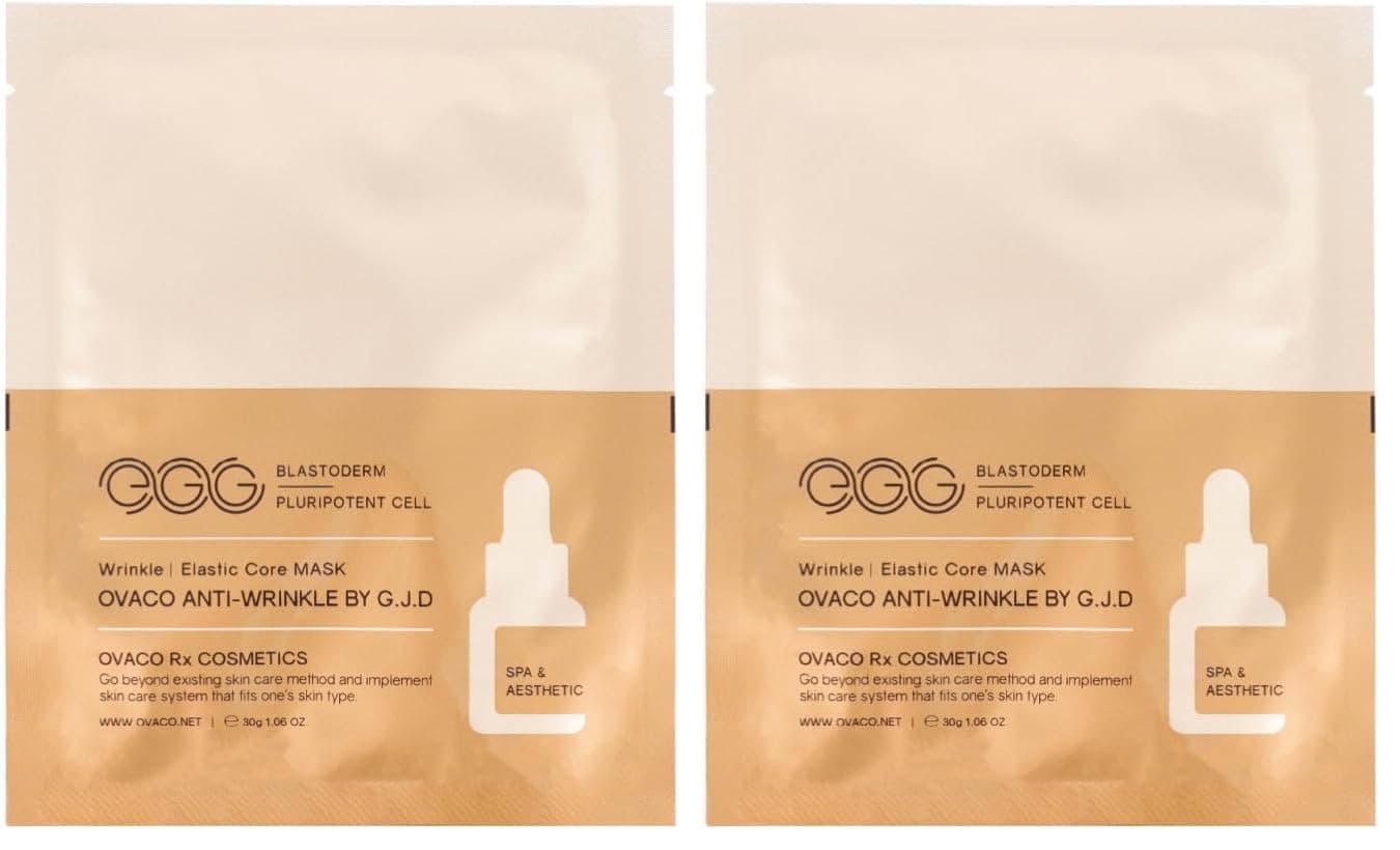 Ovaco Şeffaflaşan Kağıt Maske – Kırışıklık Karşıtı, Dünyada İlk Kök Hücre Teknolojili Maske, Hücresel Yenileyici & Yoğun Cilt Onarıcı, Tek Kullanımlık Kore Cilt Bakım Maskesi (2 paketi)