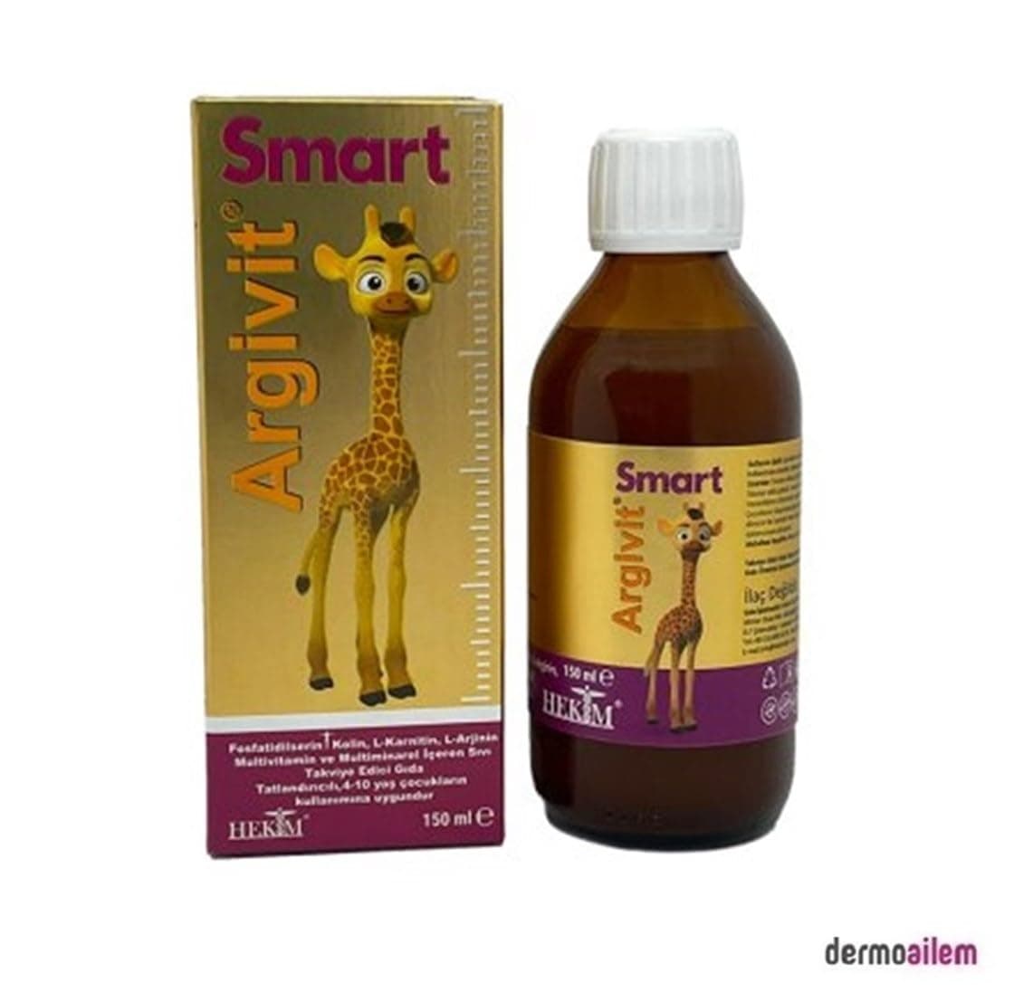 Argivit Smart Fosfotidilserin, Kolin, L Karnitin, L Arjinin, Multivitamin, Multimineral Şurup 150 ml Portakal ve Vanilya Aromalı Takviye Edici Gıda