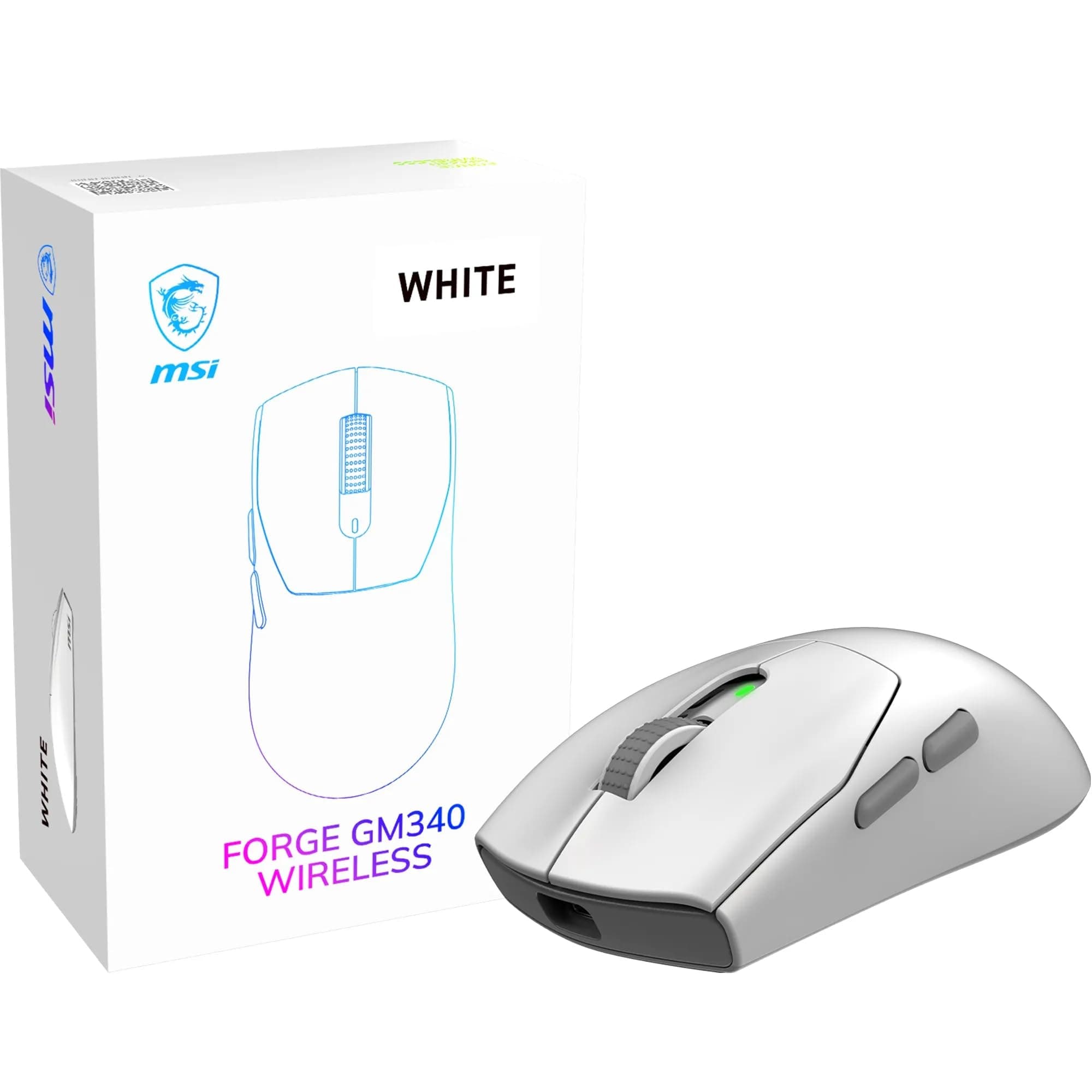 MSI GG FORGE GM340 W WHITE GAMING MOUSE MAX 12000 DPI 57GR KABLOSUZ OPTIK SENSOR OYUNCU FARESI