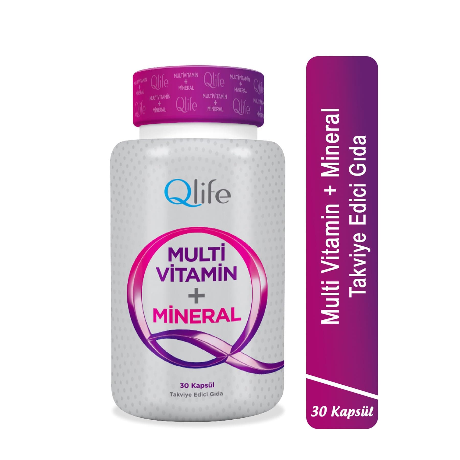 Qlife Multivitamin & Mineral 30 Kapsül 13 Vitamin 7 Mineral Takviye Edici Gıda
