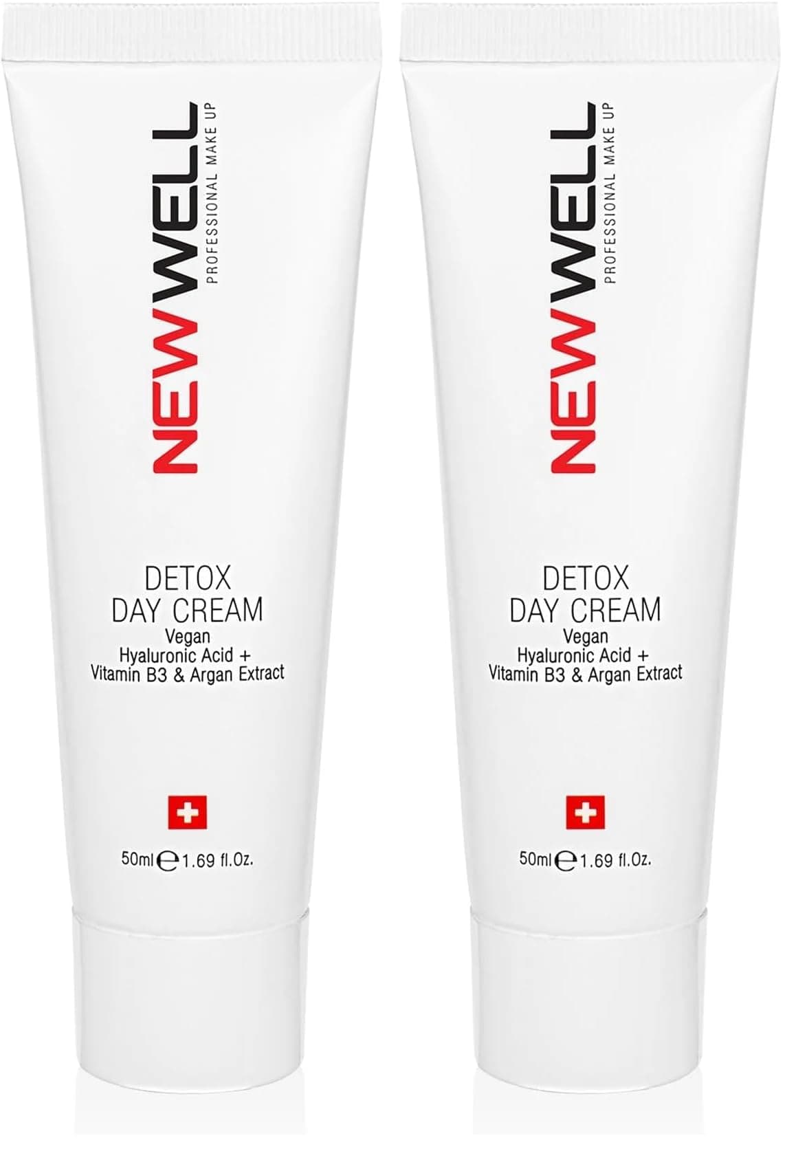 New Well Detoks Yüz Bakım Nemlendirici Krem Yüz Hya Asit Ve Vitamin B3 Ve Argan Gündüz Tüp 50 1 (2 paketi)