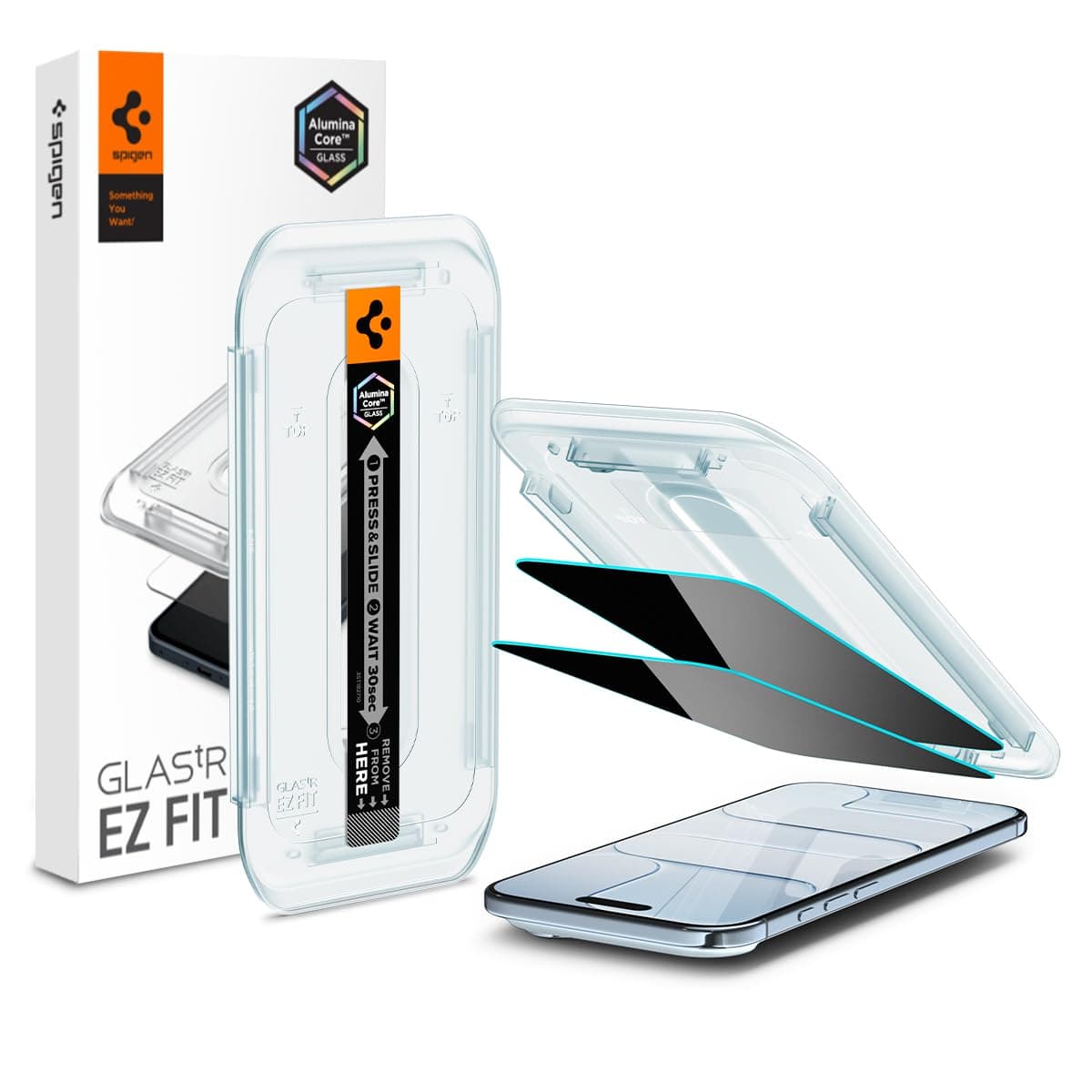 Spigen iPhone Air ile Uyumlu Hayalet Ekran Koruyucu Cam Kolay Kurulum Glas.tR EZ Fit Privacy HD (2 Adet) - AGL09862