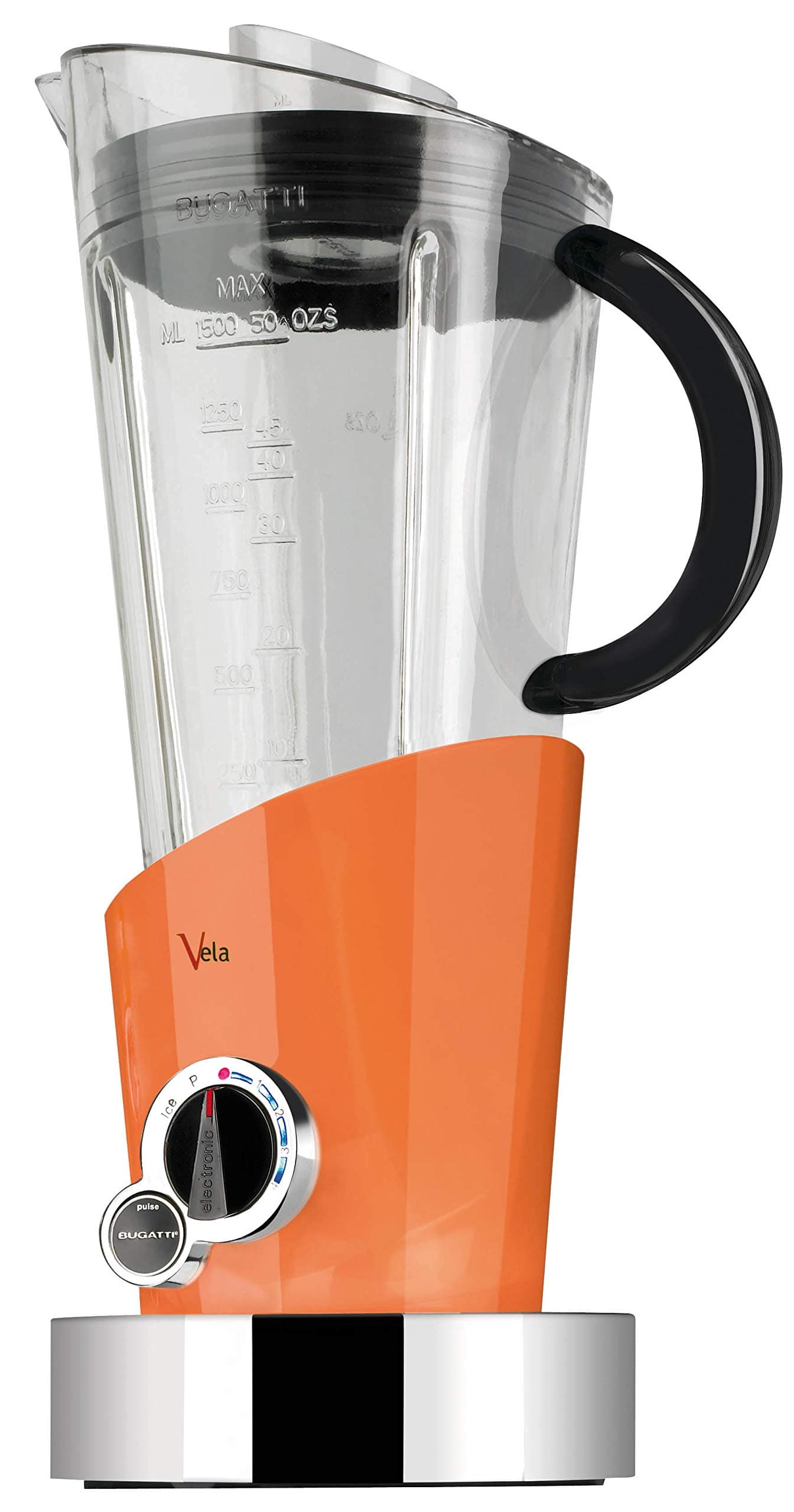 BUGATTI, Denizcilik Evrim, tatlılar için elektrikli Karıştırıcı ve yüzlü, Tritaghiaccio fonksiyonu dahil, 4 hızlı, kapasite 1.5 litre, 500 W, Yenilikçi Tasarım (turuncu)
